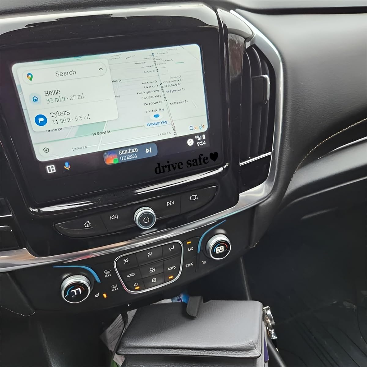 BELOMI Drive Safe Heart Mirror Decal, 3 PCS Car Rearview Mirror Window Windshield Letter Sticker, Funny Cute Reflective Sticker for Girlfriend Relationship Boyfriend, Car Accessories (Black)