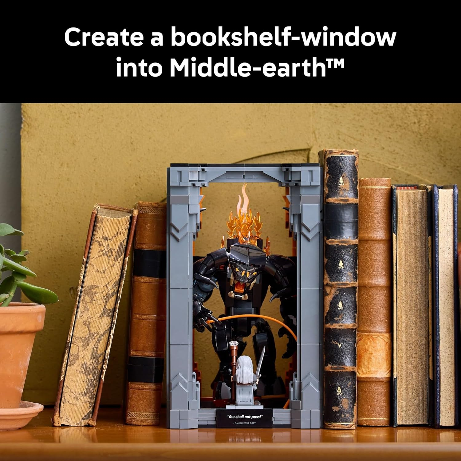 LEGO&reg; Icons the Lord of the Rings: Balrog&trade; Book Nook 10367 Bookshelf Decor Kit, Movie Memorabilia Building Set, a Toy for Adults and Lovers of the Epic Film Trilogy image number 3