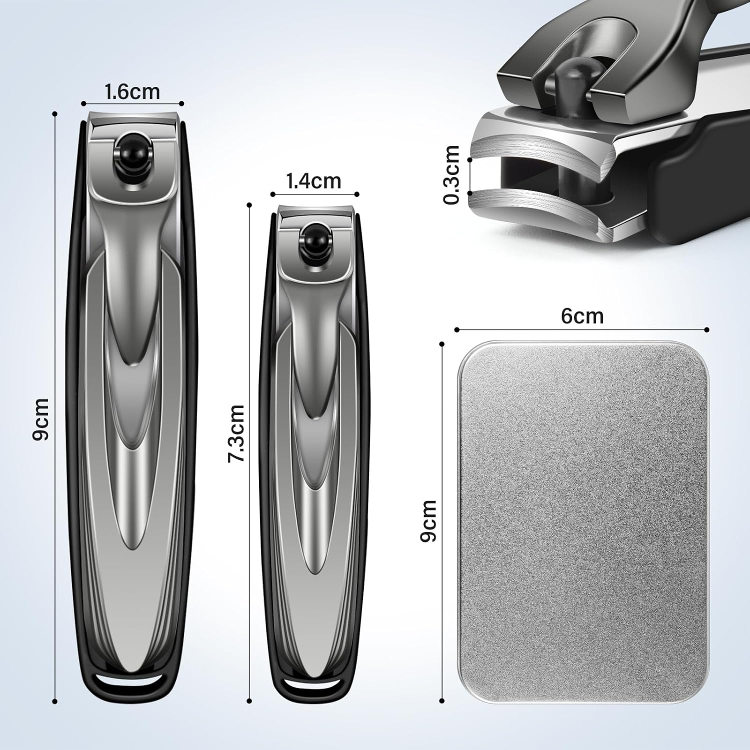 Nail Clippers with Catcher, 2 Pack anti Splash Self-Collecting Fingernail Clippers Mess Free Nail Cutter W Catching Storage image number 6