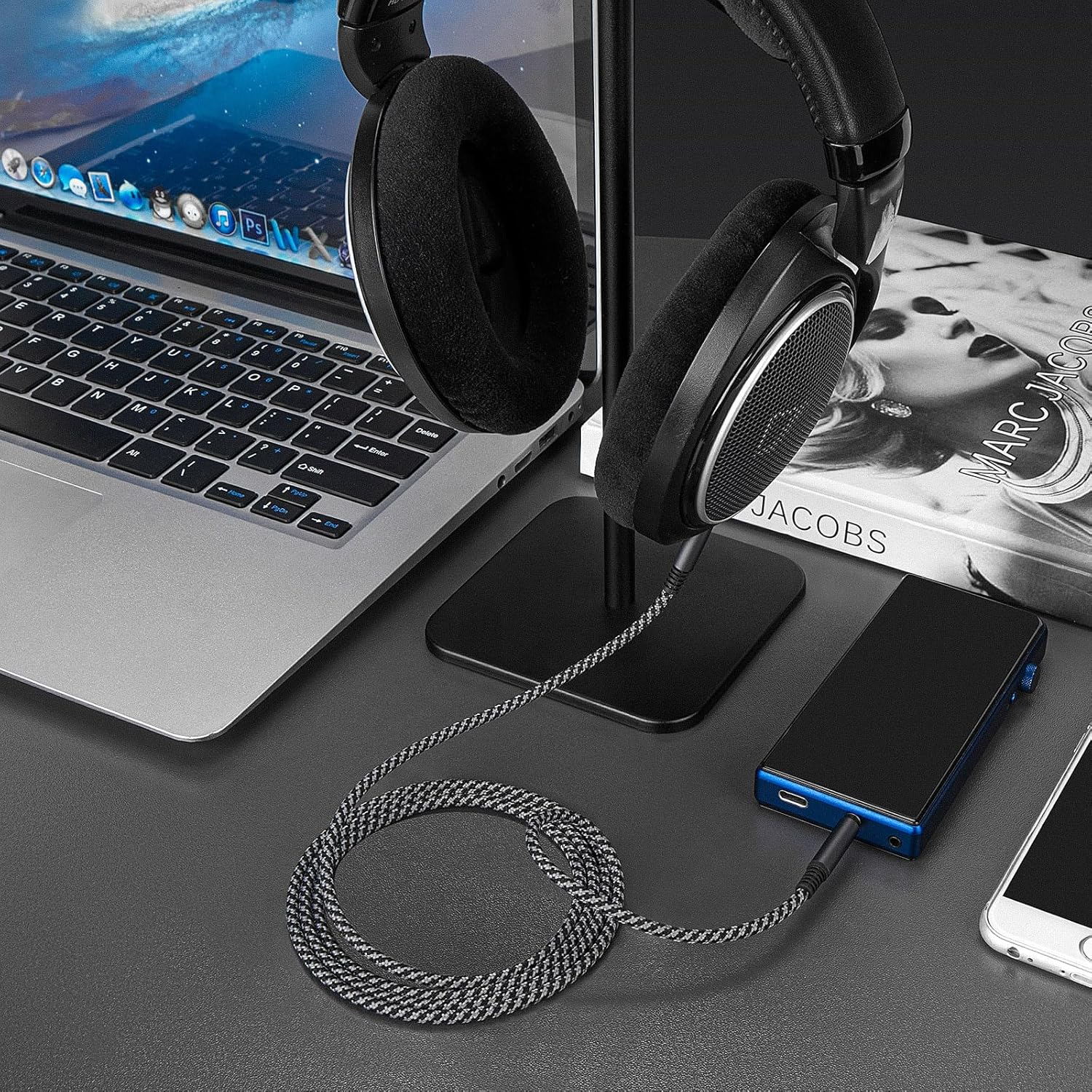 Geekria Audio Cable Compatible with Sennheiser HD 620S/599/599SE/598/598SE/598SR/560S/400PRO/579/569/550/505, 3.5Mm to 2.5Mm Braided Nylon Replacement Cord (10Ft / 3M) image number 1