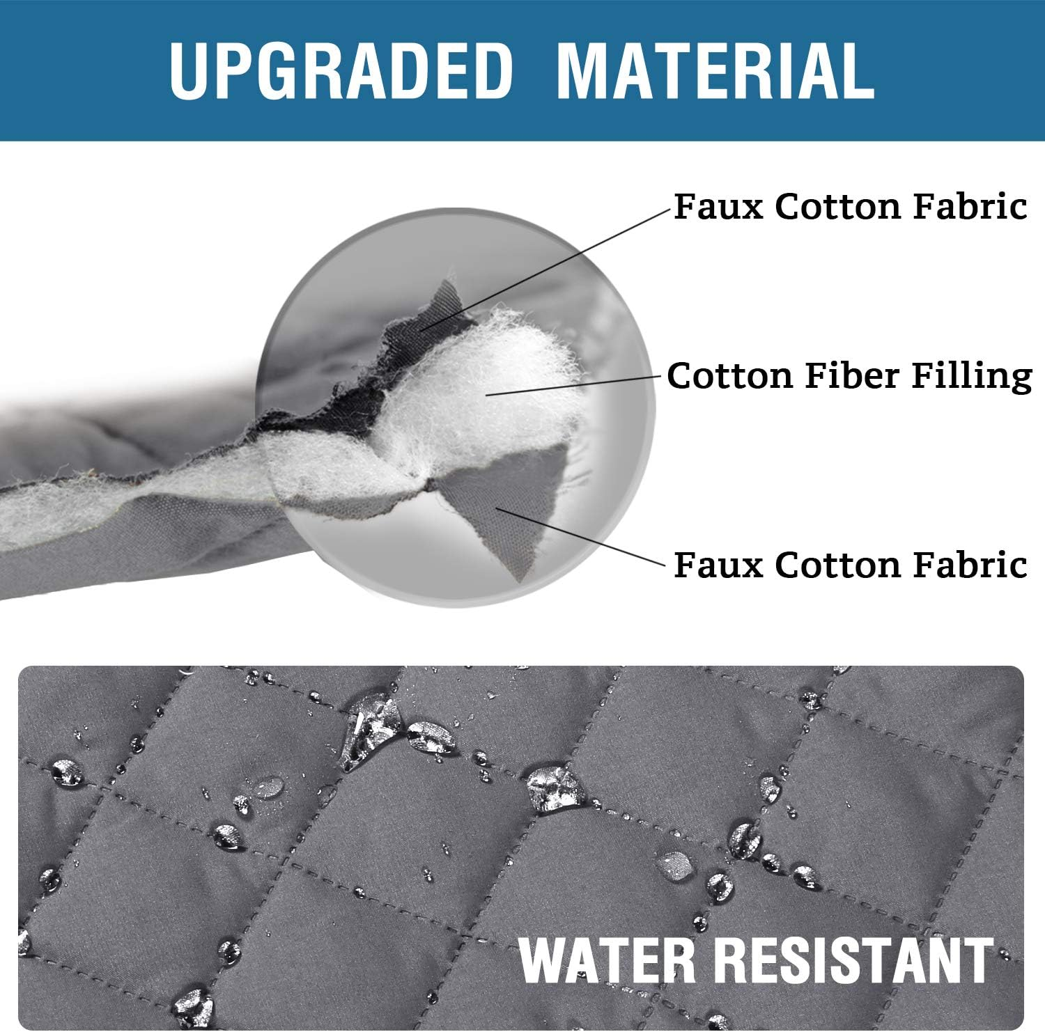 Smarcute L Shape Couch Cover for Sectional Sofa Chaise Lounge Sofa Cover Reversible Sofa Slipcover Non-Slip Water Resistant Furniture Protector for Dog (Large, Grey) image number 4