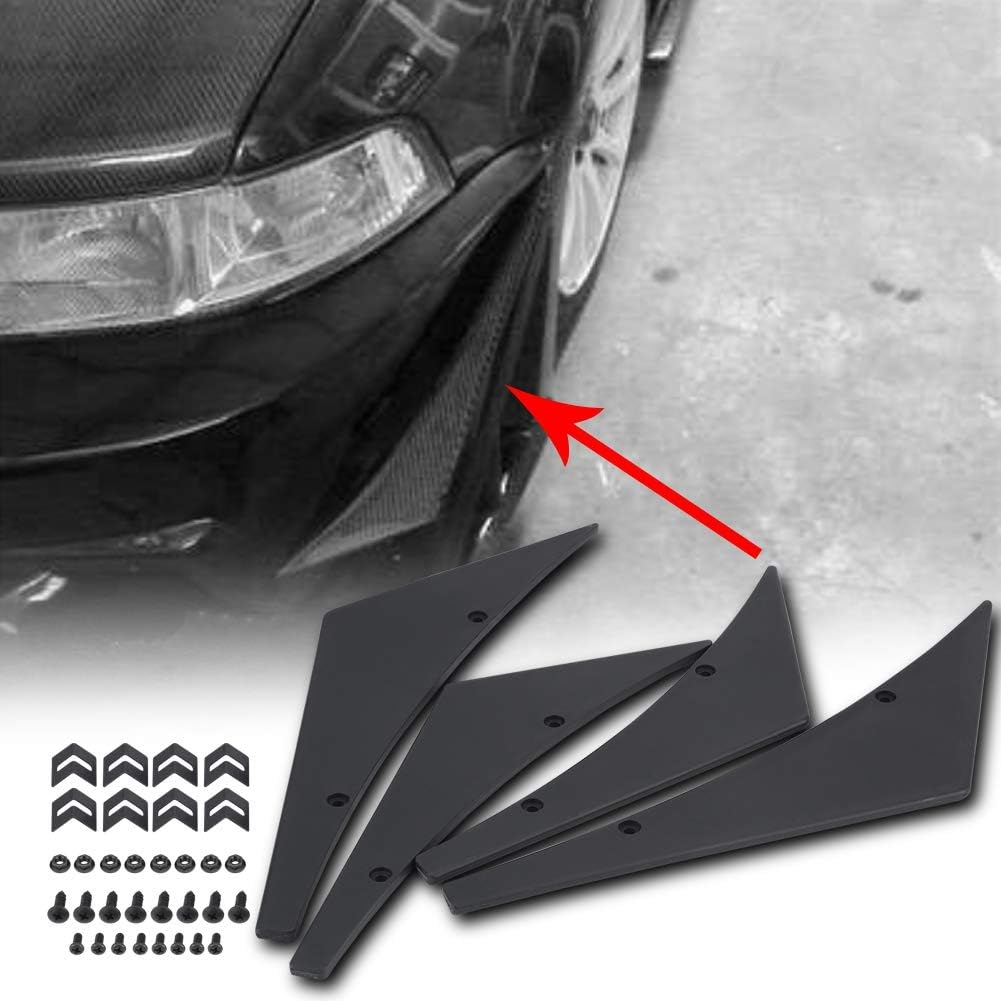 4Pcs Universal Car Front Bumper Lip Splitter Fins Canards Body Spoiler &ndash; Premium Quality and Stylish Upgrade (Black) image number 2