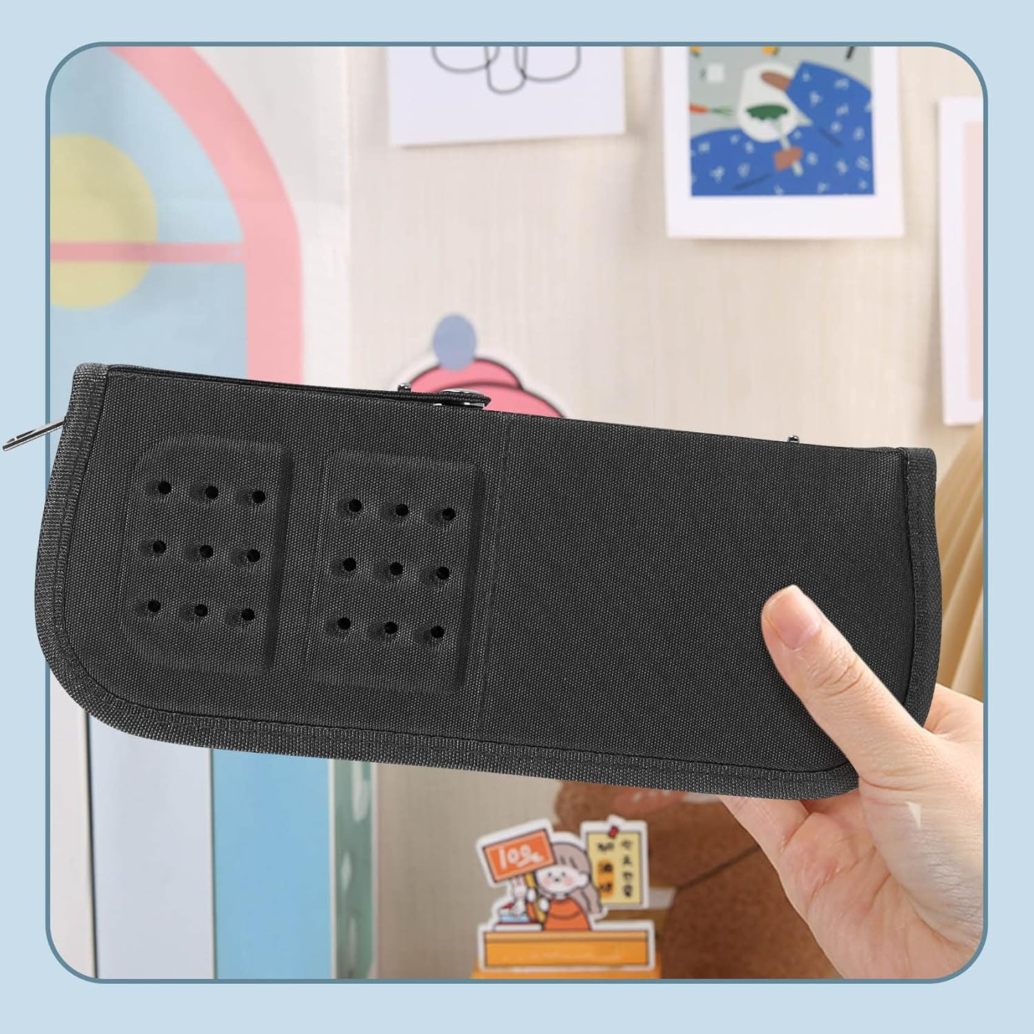 29Cm Artist Paint Brush Holder Zippered Brush Case for Oil Acrylic Watercolor Brush Breathable Painting Kit image number 6