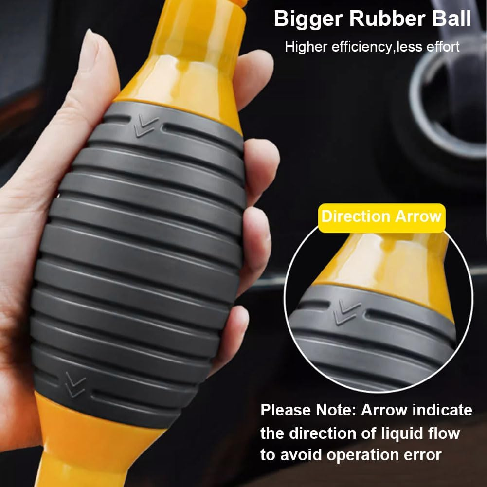 2024 Upgraded Siphone Hose Pump, High Flow Siphon Hand Pump with 2M Syphon Hose, Portable Manual Car Fuel Transfer Pump for Gas Gasoline Petrol Oil Diesel Liquid Water Fish Tank (2M Kit) image number 2