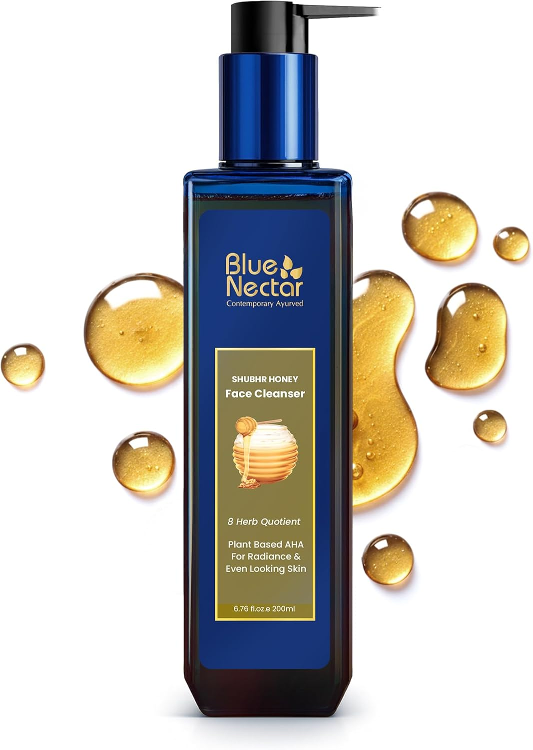 Blue Nectar Natural Face Wash with Raw Honey and Organic Aloe Vera Face Wash and Makeup Remover | Herbal Daily Facial Cleanser for Women and Men | Acne Face Wash for Oily Skin, Sensitive and Dry Skin | 100 Ml