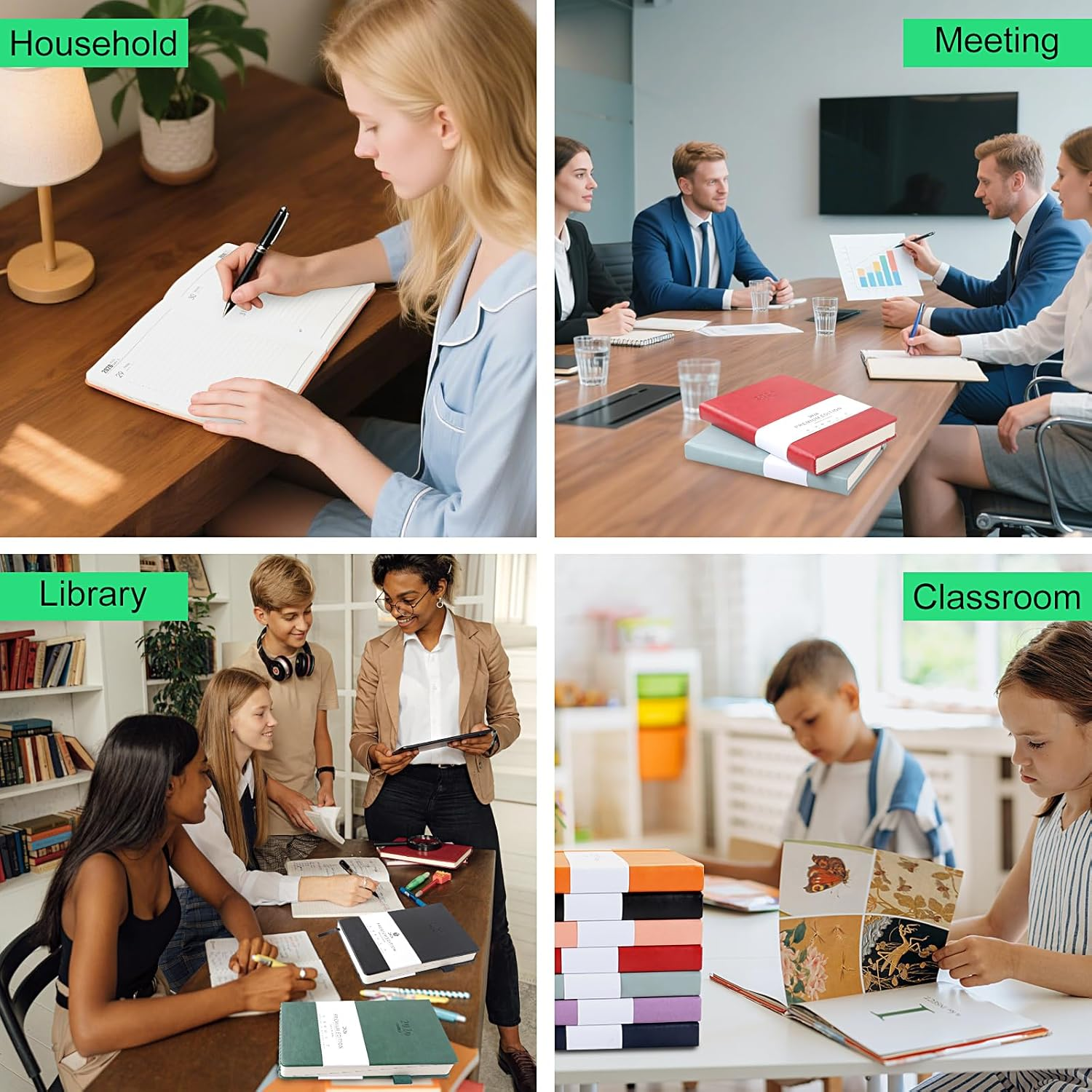 2026 Academic Diary - Daily Planner A5 Diary, Day per Page,Leather Academic Year Diaries from Jan to Dec, Self-Care 2026 Journal Notebook, Monthly Planner with Pen Loop (Black) - Haze Blue image number 6