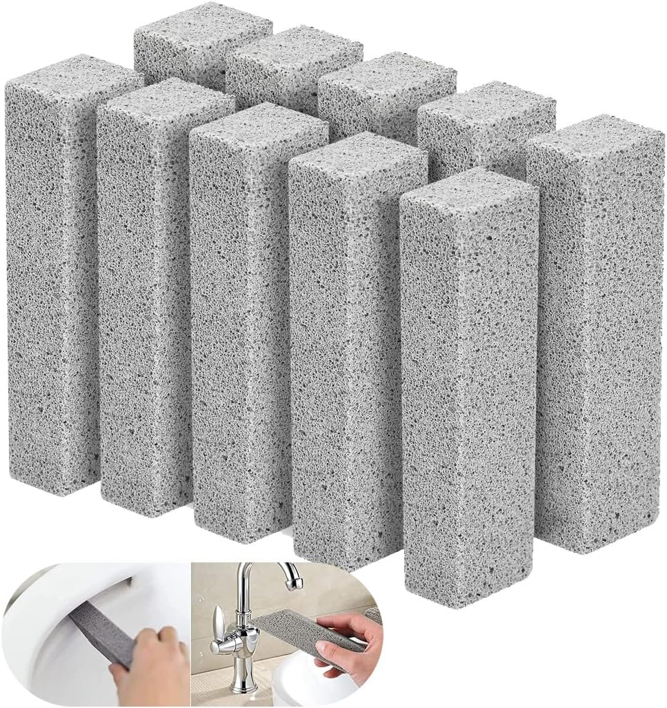 10 Pack Pumice Stone Toilet Bowl Cleaner Pumice Stick Cleaner for Removing Toilet Bowl Ring, Bath, Household, Kitchen (Grey) image number 4