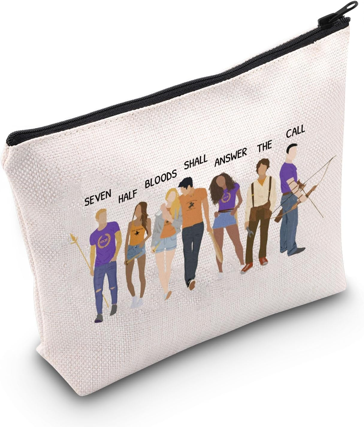 POFULL Camp Half Blood Cosmetic Bag Bookish Gift Seven Half Bloods Shall Answer the Call Makeup Pouch, SEVEN HALF image number 3