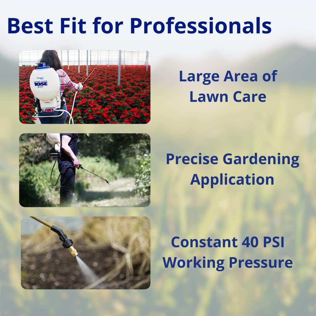 Sprayers plus 105Ex Effortless Backpack Sprayer - 20V Lithium Long Battery Life with High Grade Seals & O-Ring, Brass Wand & Nozzle image number 4