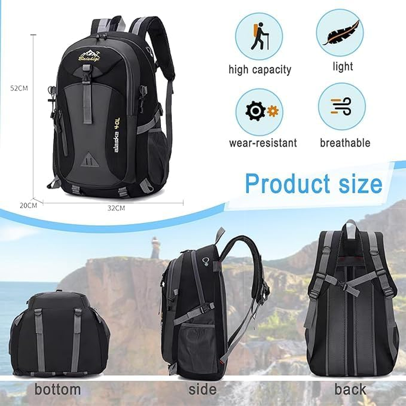 ROSSRORE Foldable Backpack 20L Waterproof Lightweight Pack, Travel Daypack for Men & Women,Hiking Backpack for Travel Camping Cycling 0.46Lb Winter Outdoor Leisure Gear - Blue image number 3