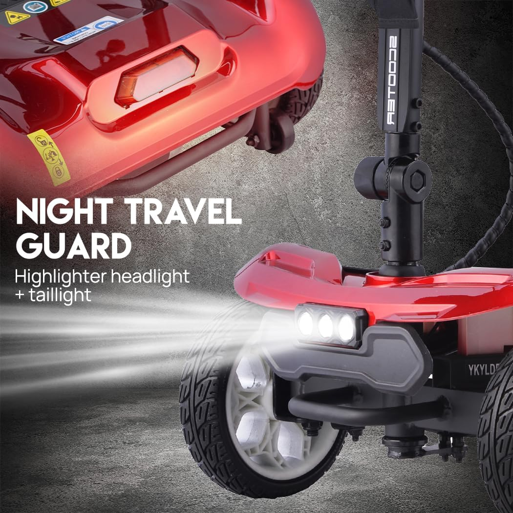 19KG Lightweight Foldable Electric Mobility Scooter Dual 13.2Ah Lithium Batteries, 270W Brush - Less Motor, 120KG Load Capacity, 35KM Range,For Easy Travel and Mobility (Red with Storage Bag) - Blue With Storage Bag image number 6