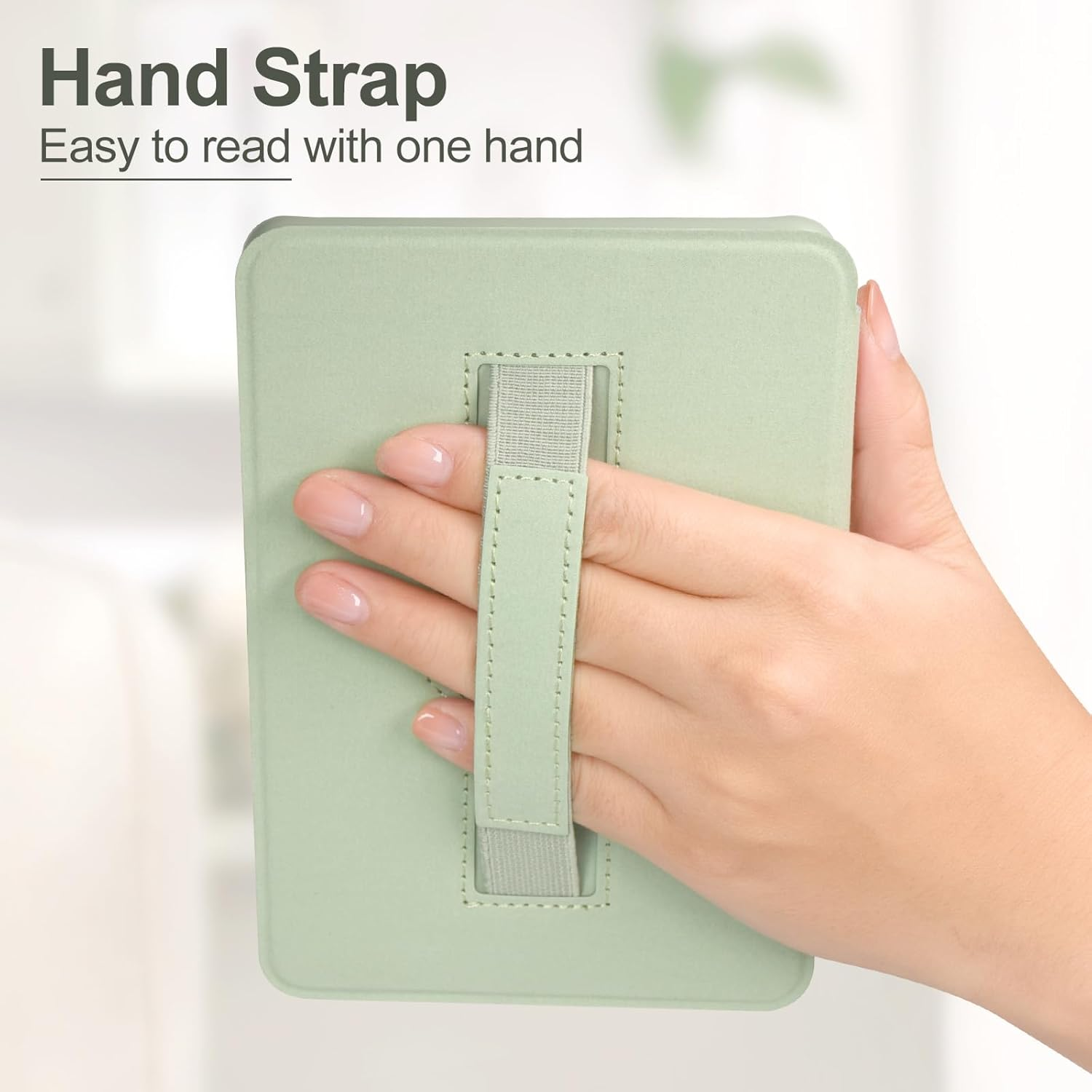 Rsaquar 6&rdquo; Kindle Case (2024 & 2022, 11Th Gen) with Hand Strap &ndash; Slim Protective Cover with Auto Sleep/Wake for Kindle Basic, Sage-Au image number 5
