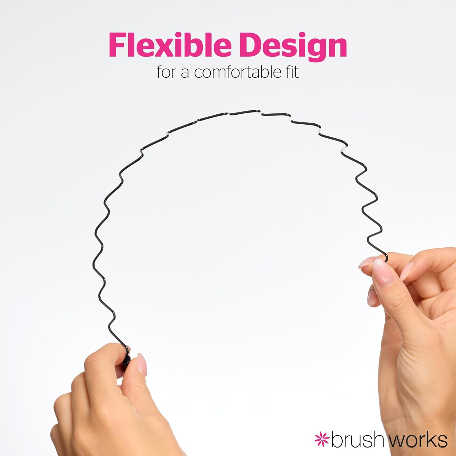 Brushworks Flexi Zig Zag Headbands - 3 Pack