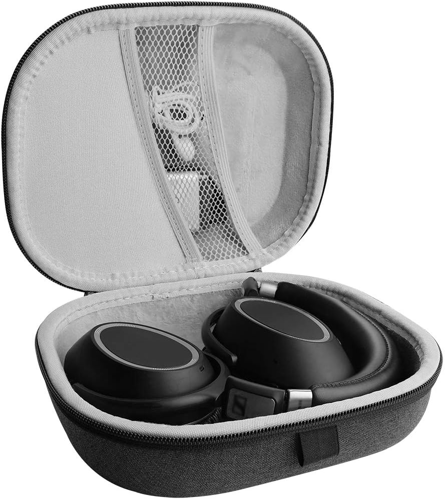 Geekria Shield Headphones Case Compatible with Sennheiser PXC 550-II Wireless, PXC 550, PXC 480, Replacement Hard Shell Travel Carrying Bag with Cable Storage (Dark Grey) - Black image number 4