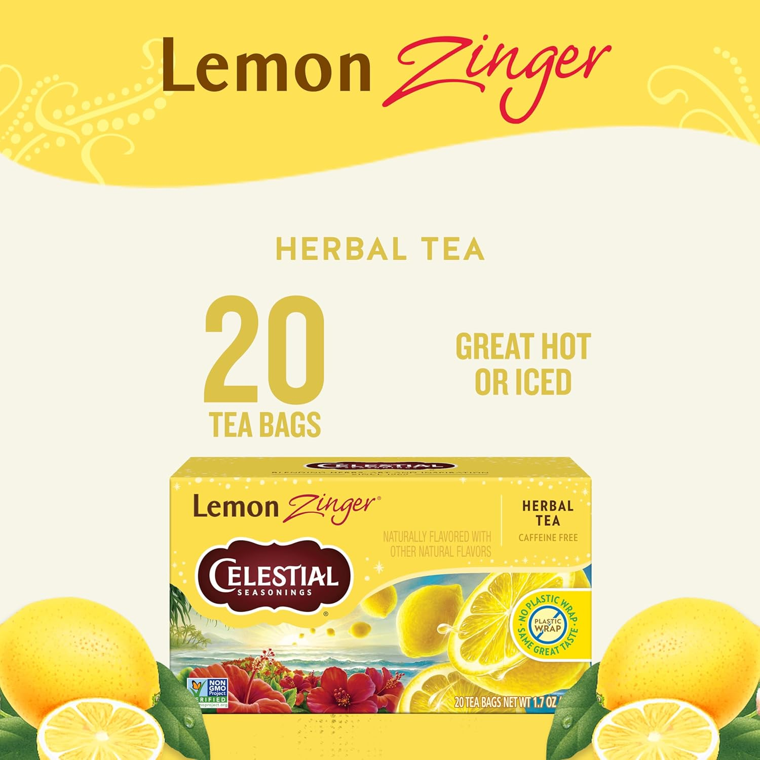 Celestial Seasonings Lemon Zinger Tea 20 Teabags image number 3