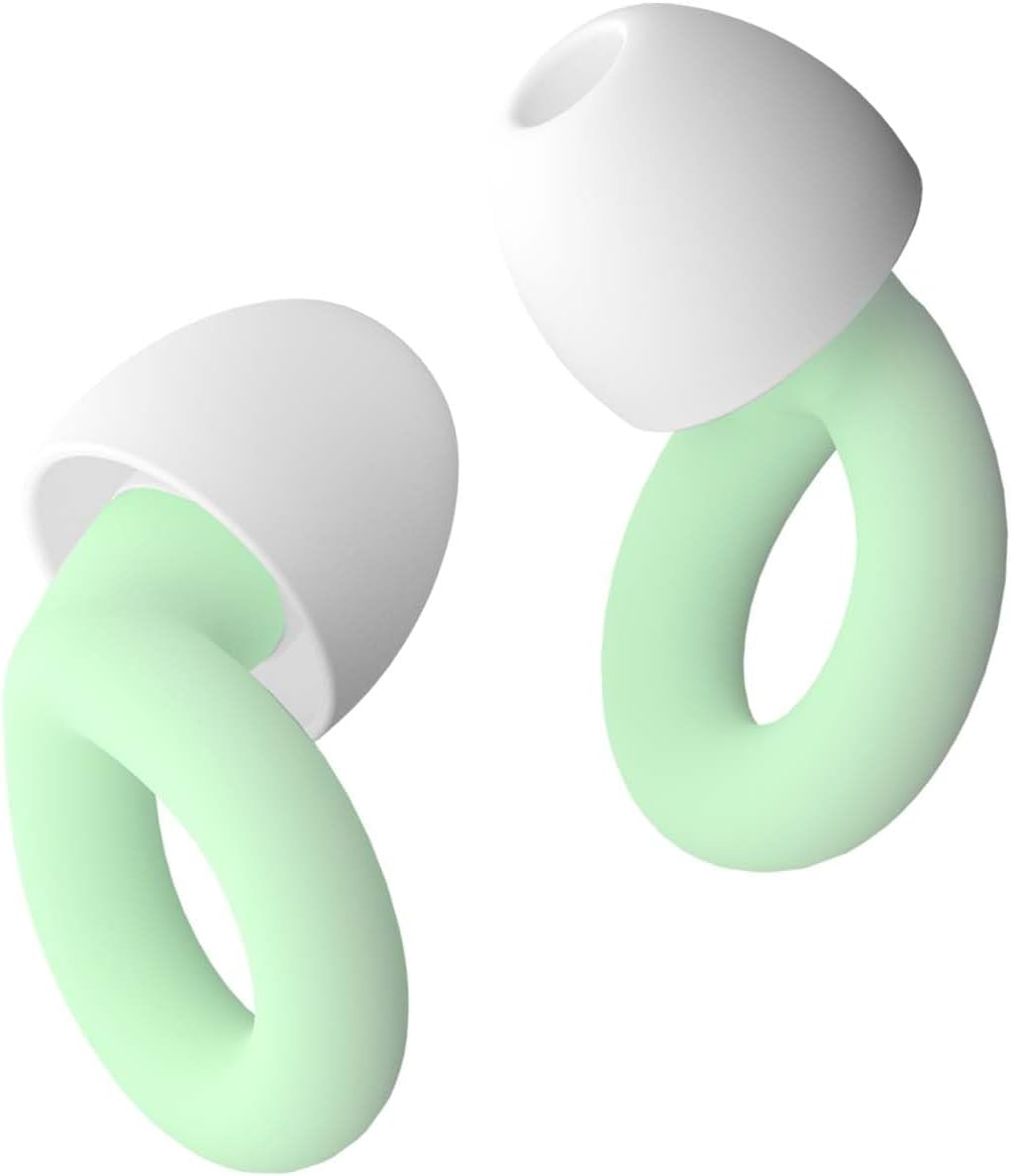 Ear Plugs for Noise Reduction NRR 33Db, Soft Silicone Ear Plugs for Sleeping Noise Cancelling, Concerts, Motorcycle, Travel & Noise Sensitivity, 8 Ear Tips in XS/S/M/L (Green)