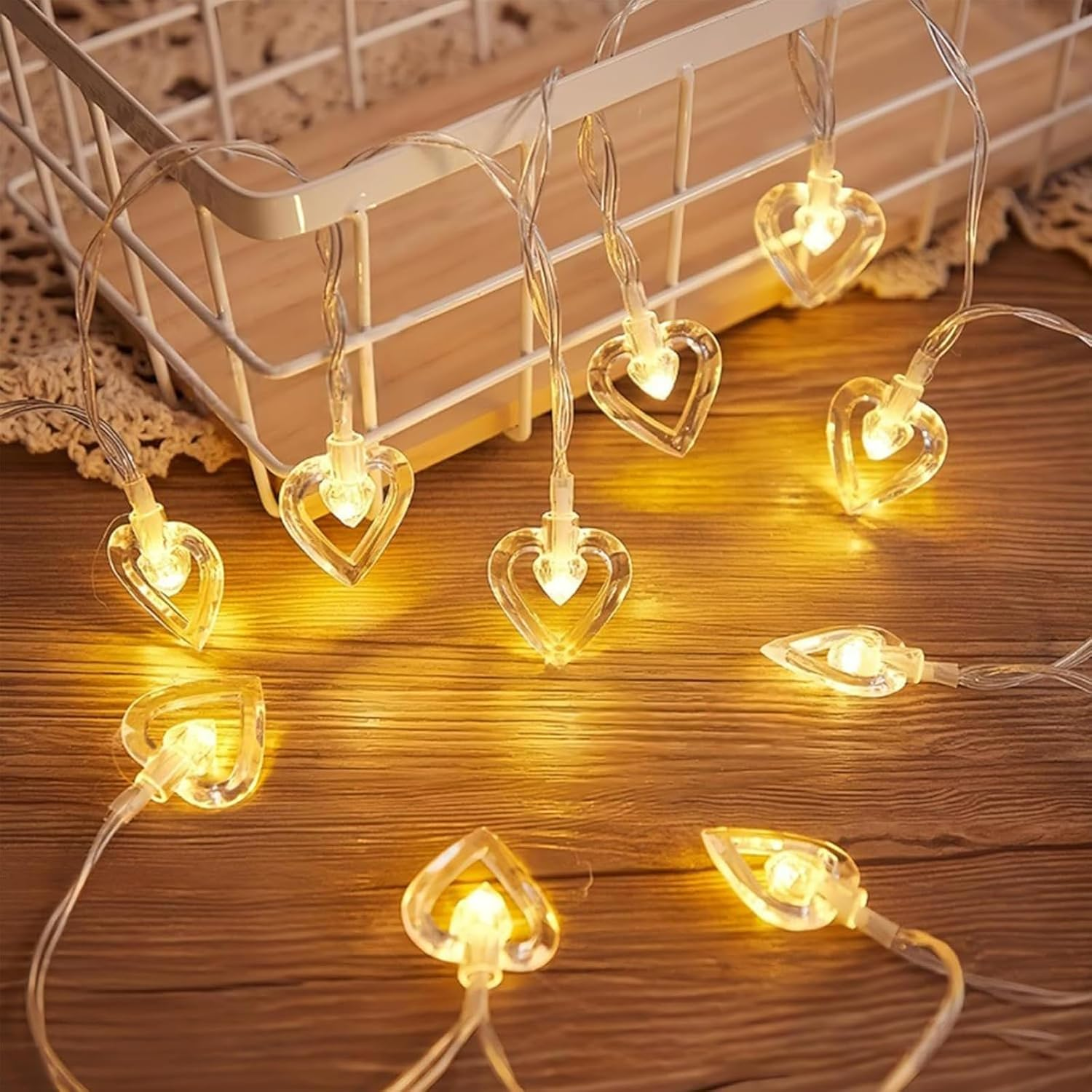 ALEGRE Fairy Lights Hearts, 3 M 20 LED Valentine'S Day Heart-Shaped Fairy Lights Battery, Fairy Lights Hearts Indoor, Valentine'S Day Decoration, Heart Fairy Lights for Christmas, Wedding, Anniversary image number 3