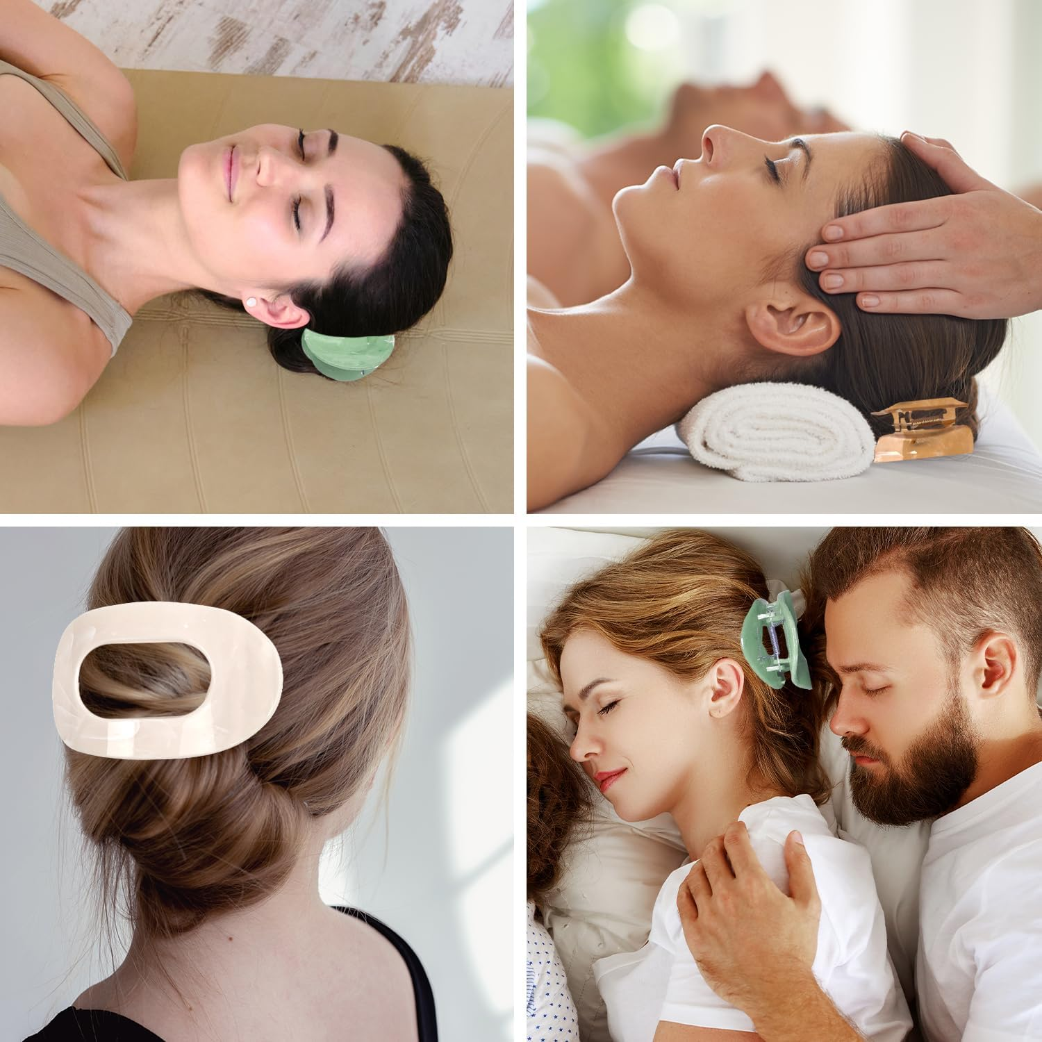 Large Hair Clips for Women, French Matte Flat Claw Clips, Strong Hold for Thick and Thin Hair, 3 Pack in 3 Colors (Combination 1) image number 3