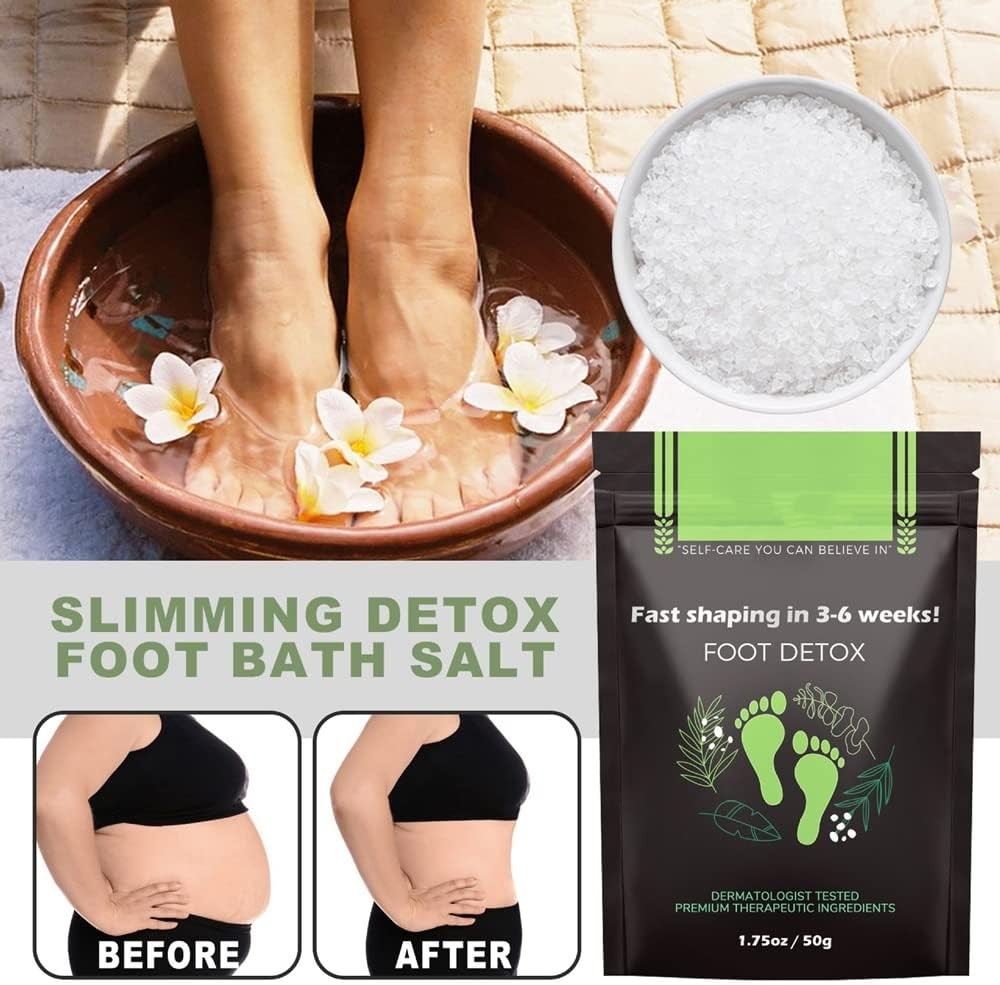 2Bag Detoxslim Slimming and Detoxifying Essential Oil Foot Bath Salt,Leg Slimming Foot Bath,Natural Herbal Foot Cleansing Soak for Soothes Sore Feet Improve Sleep image number 1