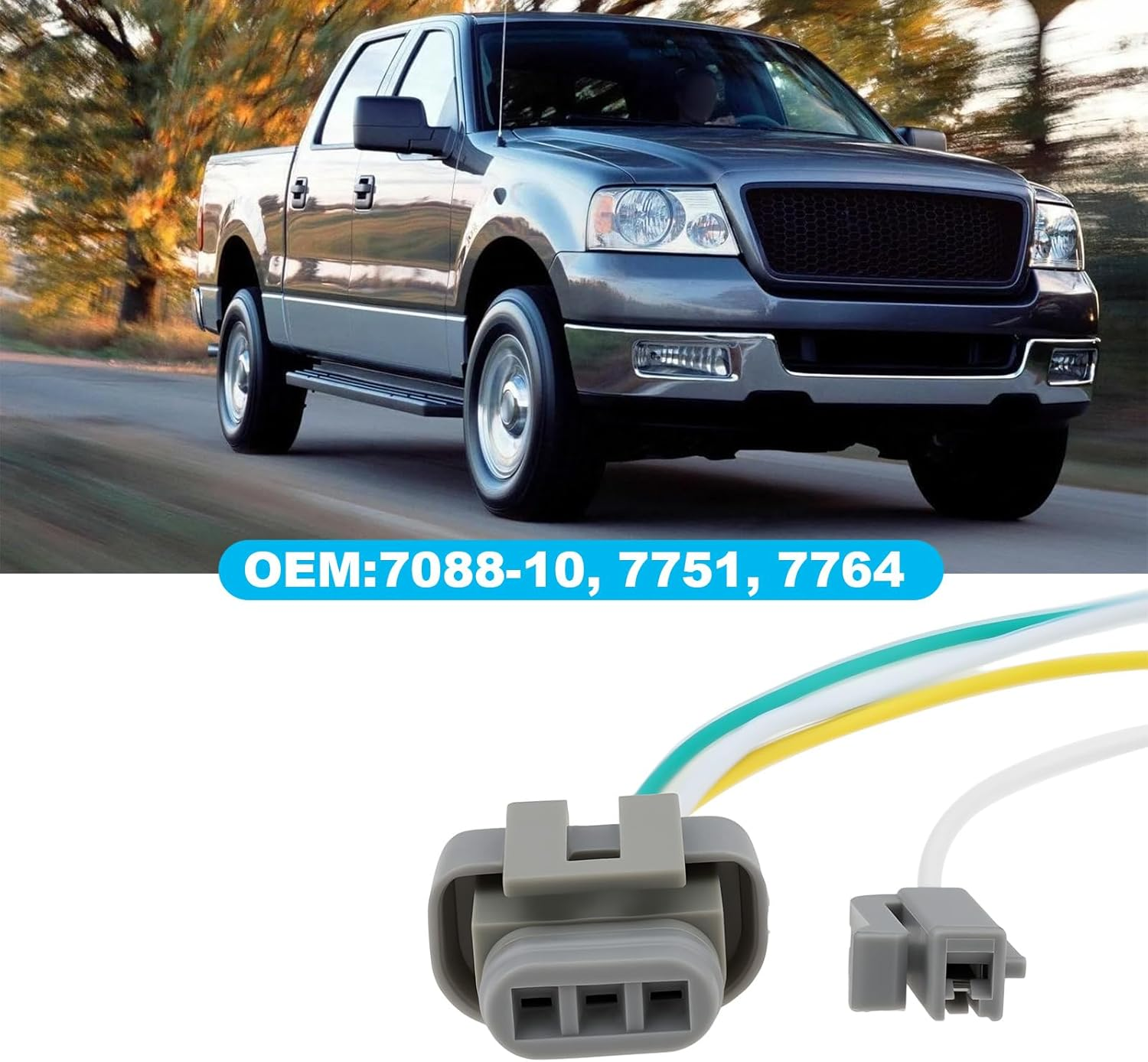 Ecsing 3-Pin Car Alternator Wire Harness Connector 7088-10 Compatible with Ford 2/3/4G E/F Series with 3G Stator Lead