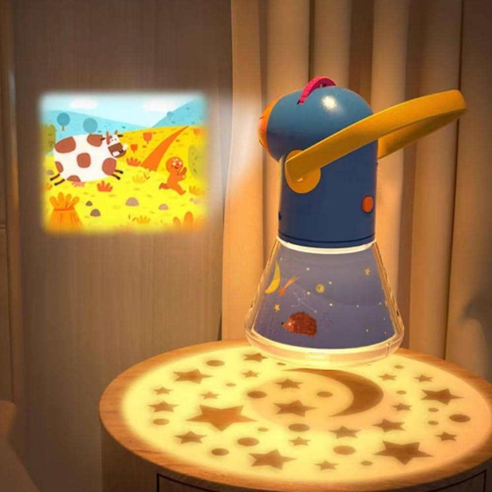 Kids Multifunctional Story Projector, Night Lights Storybook Toy, Educational Toys Gifts for 3-12 Year Old Boys/Girls, Yellow image number 1