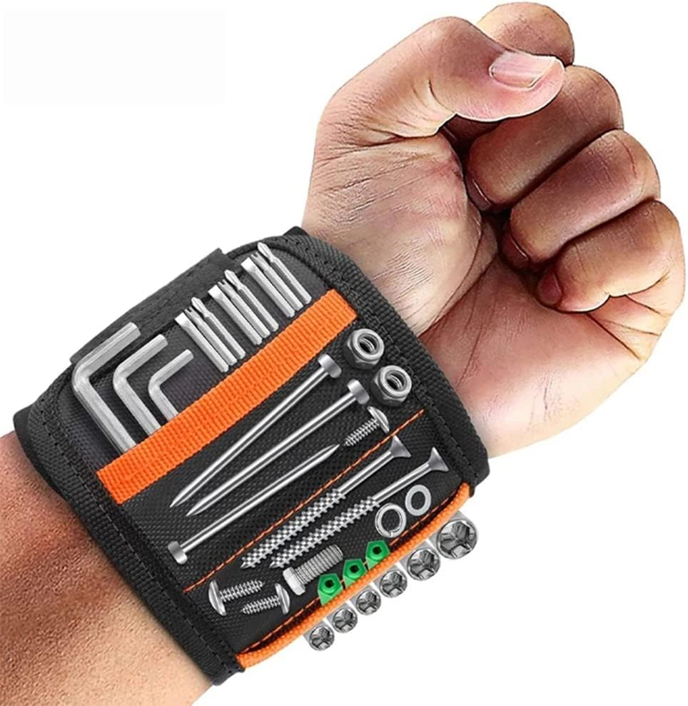 Adjustable Magnetic Wrist Band, 15 Strong Magnets Wristband for Holding Screws, Nuts, Gadgets.Tool Band Cool for Men & Women, Husband Birthday Gift Wristband image number 4