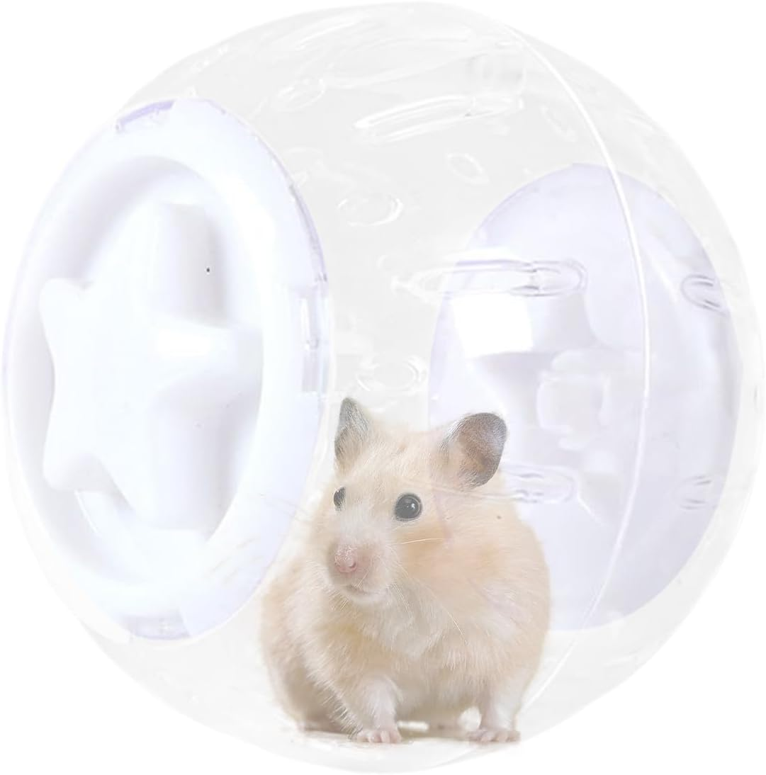 Clear Hamster Ball - Clear Hamster Running Ball Exercise Toy - Indoor Activity Small and Medium Pets Daily Fitness Entertainment for Animal Lovers - Blue image number 2