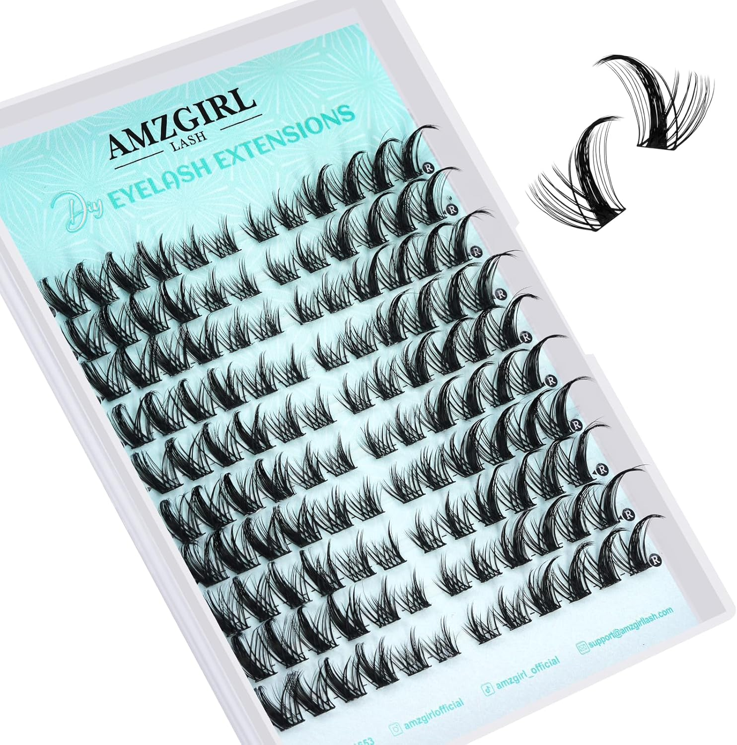 Wispy Lash Clusters Natural Cluster Eyelash Extension Left & Right Cat Eye 100Pcs Eyelashes Clusters DIY Lash Extensions Individual Lashes Clusters for Lash Beginners(Sunup,C-10Pairs) image number 5