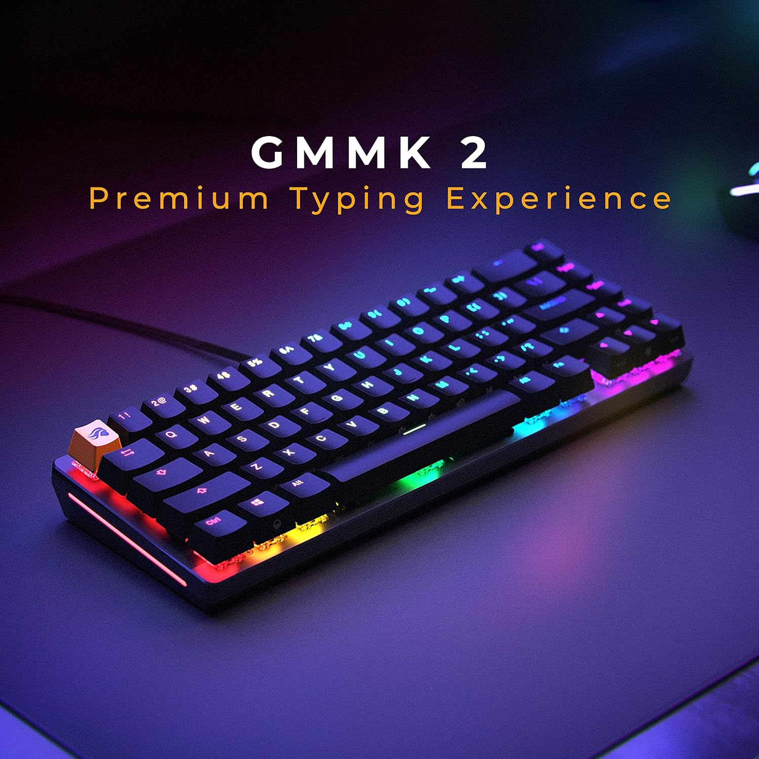 Glorious Gaming Keyboard Mechanical - GMMK 2 - TKL Hot Swappable Mechanical Keyboard, Red Switches, Wired Keyboard, Compact - 65% Percent Keyboard (Black RGB Keyboard)