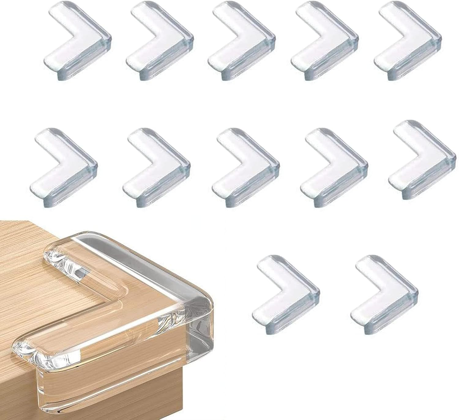 Corner Protector, Baby Proof Furniture Corner Guards, Safety Bumpers & Cushion to Cover Sharp Furniture & Table Edges,Clear and Transparent,Pre-Taped (12 Count Round-Shape(Park of 1)) image number 2