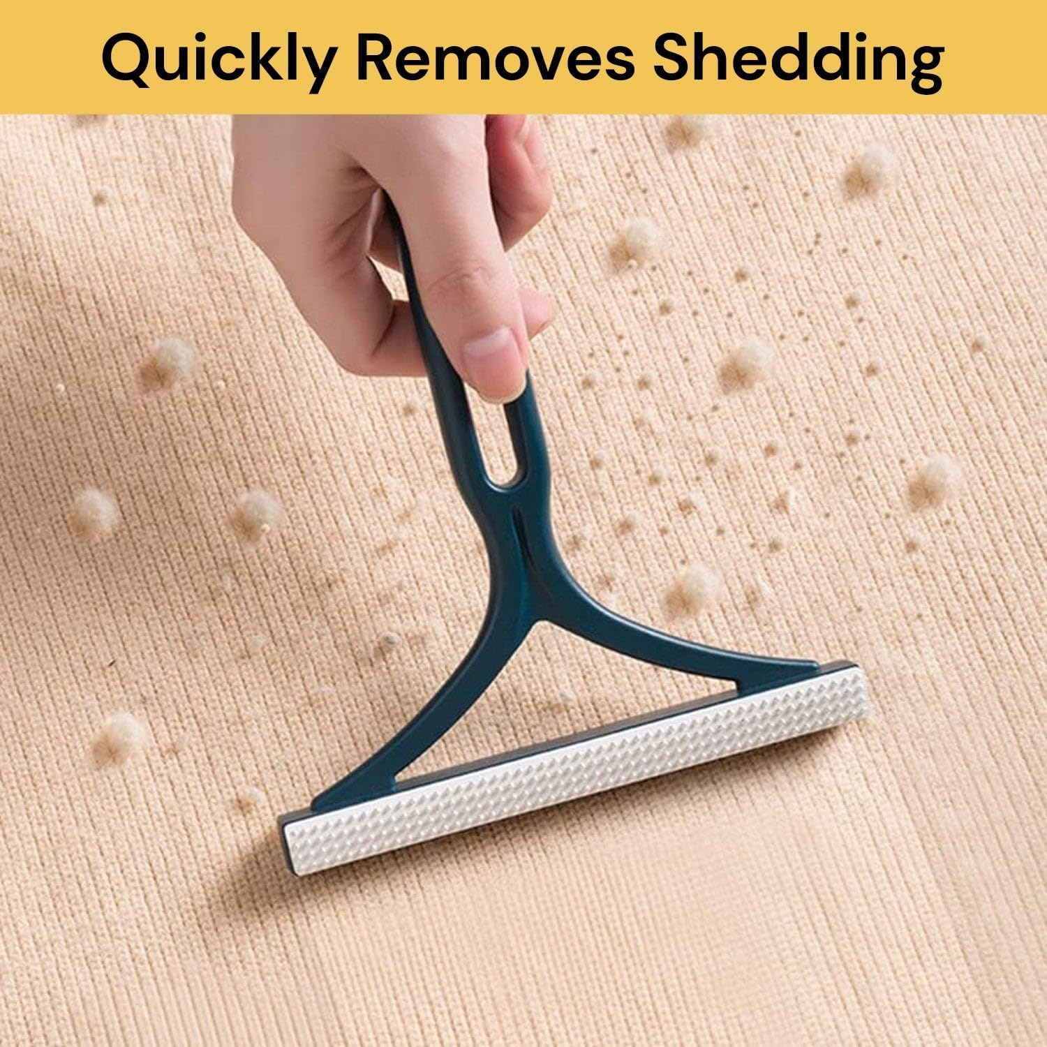 EZONEDEAL Lint Remover Pet Dog Cat Hair Fur Cleaning Sofa Mat Sofa Fuzz Brush Shaver (Navy Blue) image number 3