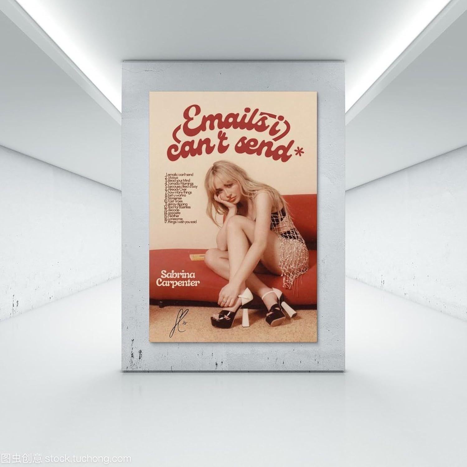 Singer Sabrina Carpenter Poster Music Cover Poster Canvas Painting Wall Art Picture Home Decor Print for Bedroom Living Room Dorm Study Bar Office 08X12Inch(20X30Cm) image number 4