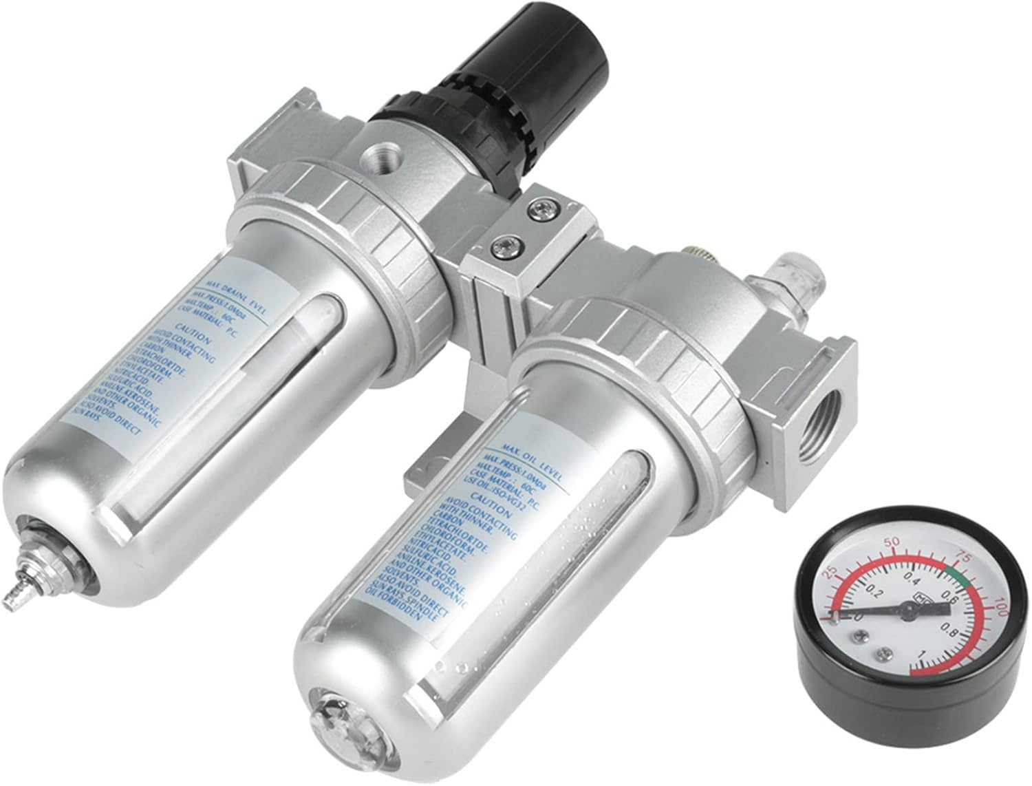 Oil Water 1/2 Air Pressure Compressor Filter Trap Oil Water Regulator Tools Kit image number 3