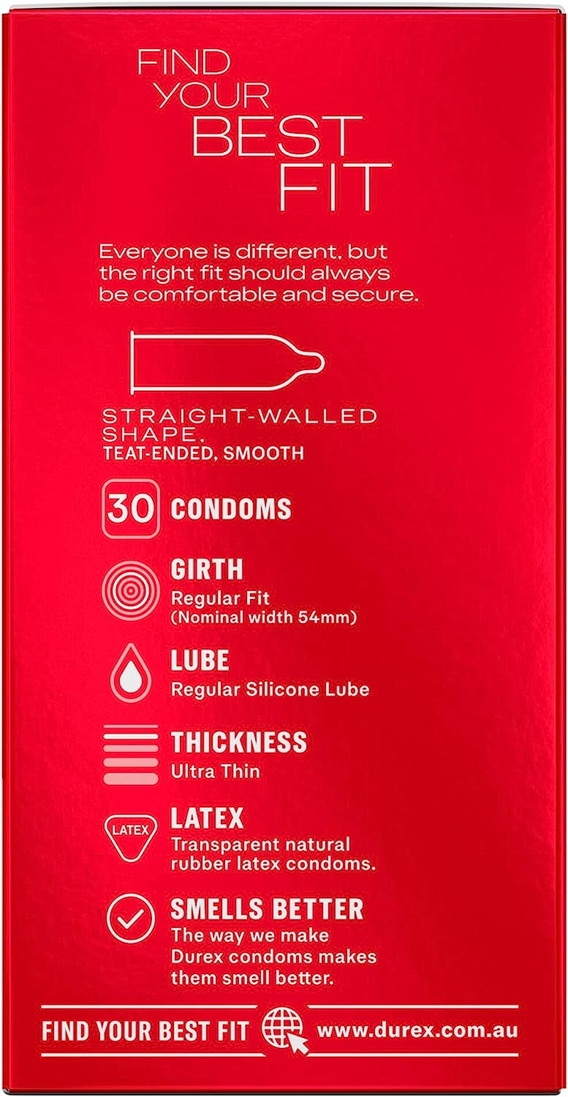 Durex Thin Feel Latex Condoms Regular Fit, Pack of 30 image number 5
