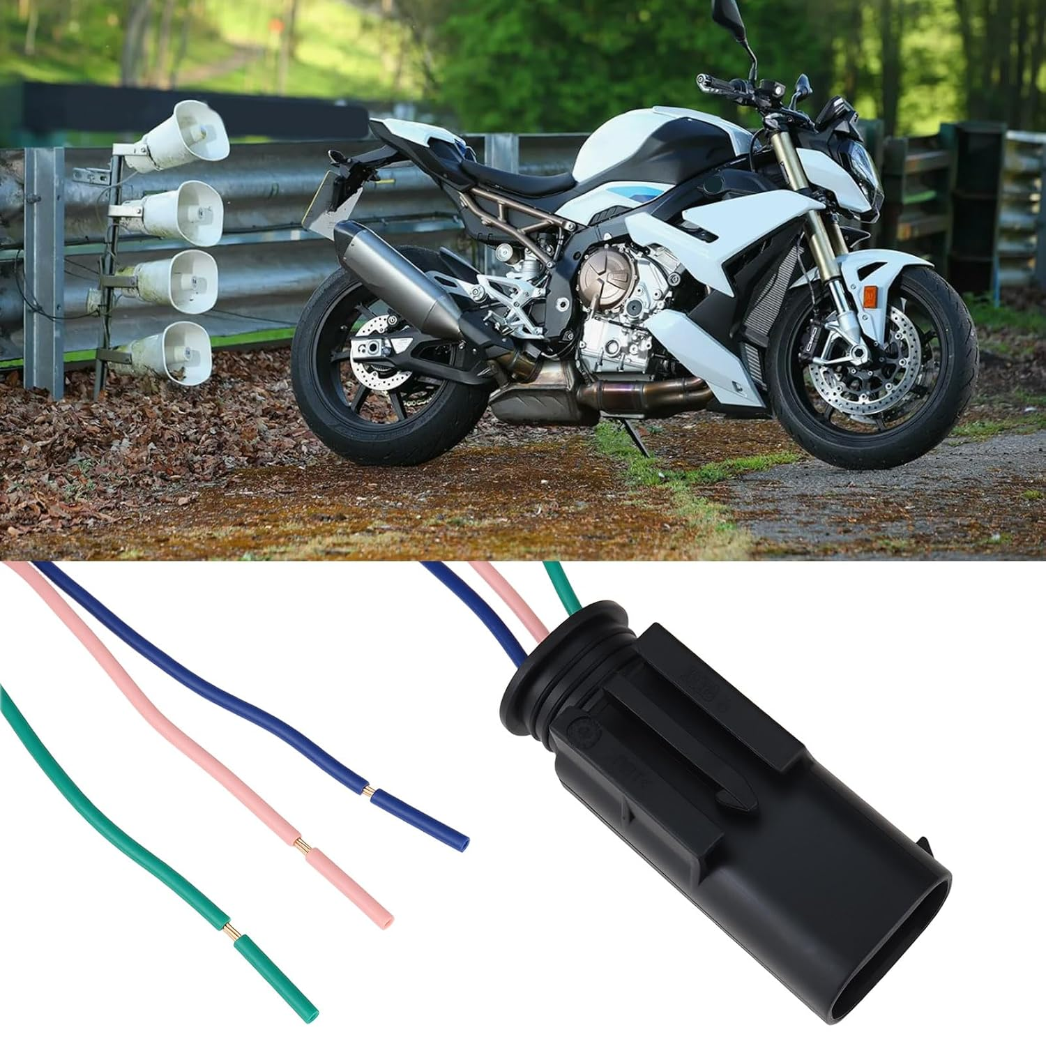 YINETTECH 2Pcs 12V Navigation Additional Device Adapter Plug Cable Compatible with BMW S1000R S1000RR S1000XR image number 2