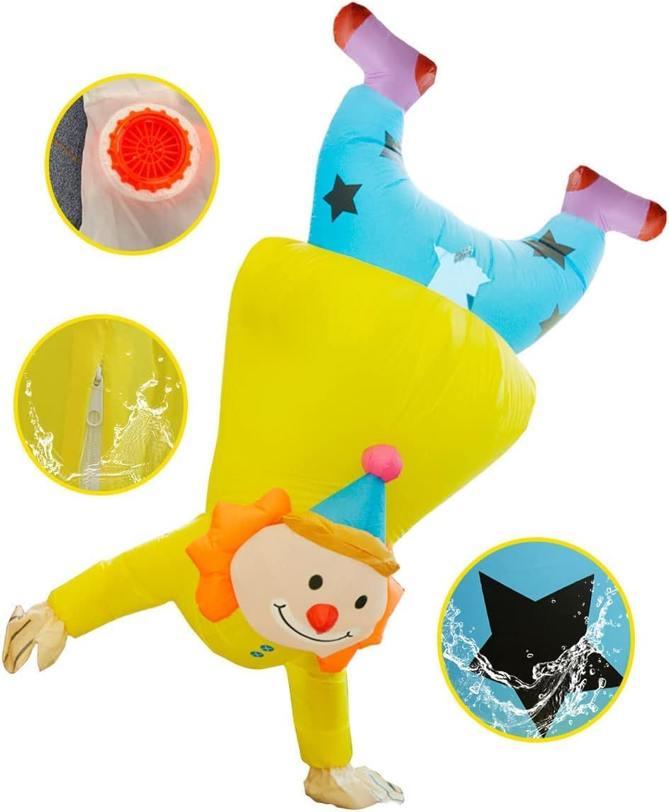 Adult Inflatable Clown Party Costume Blow up Costume Full Body Fun Halloween Costume Inflatable Suit for Chrismas Costume, Clothes Masquerade, Cosplay Easter Holiday Costumes image number 4