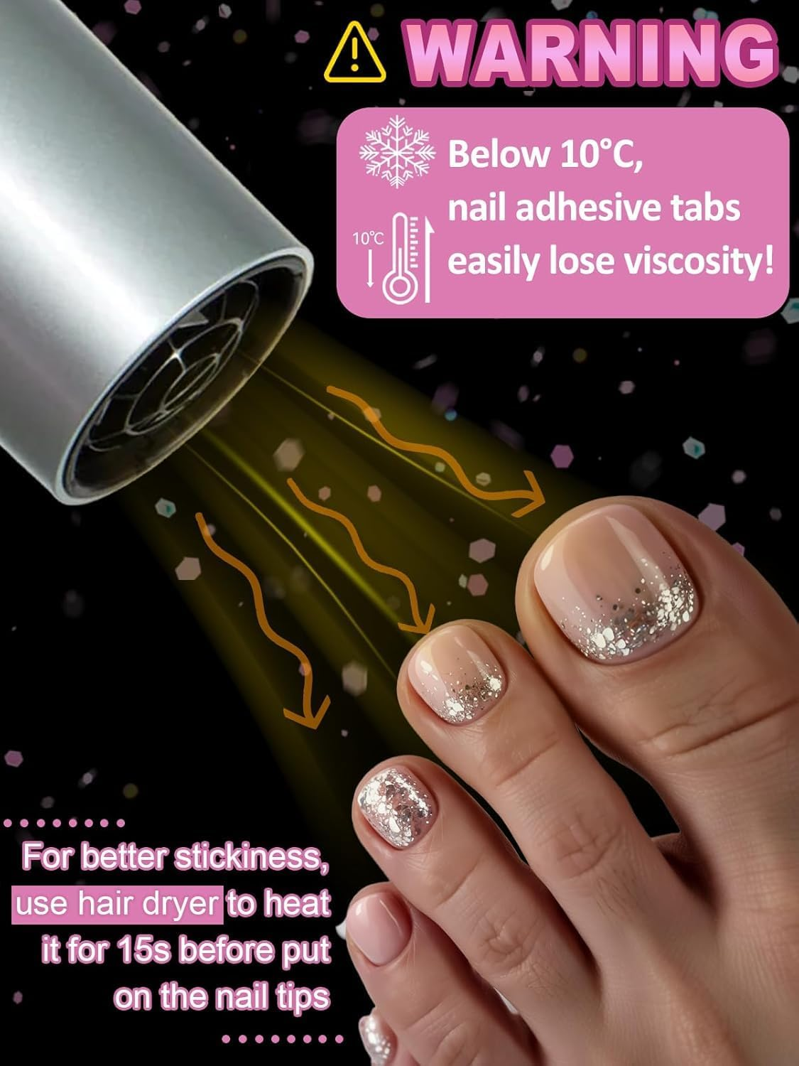 600PCS Nail Adhesive Tabs for Toenail, EBANKU Waterproof Breathable Toenail Glue Stickers Ultra-Thin Press on Nail Sticky Tabs in 12 Sizes, 25 Sheets Double Sided Transparent Nail Tape for DIY image number 3