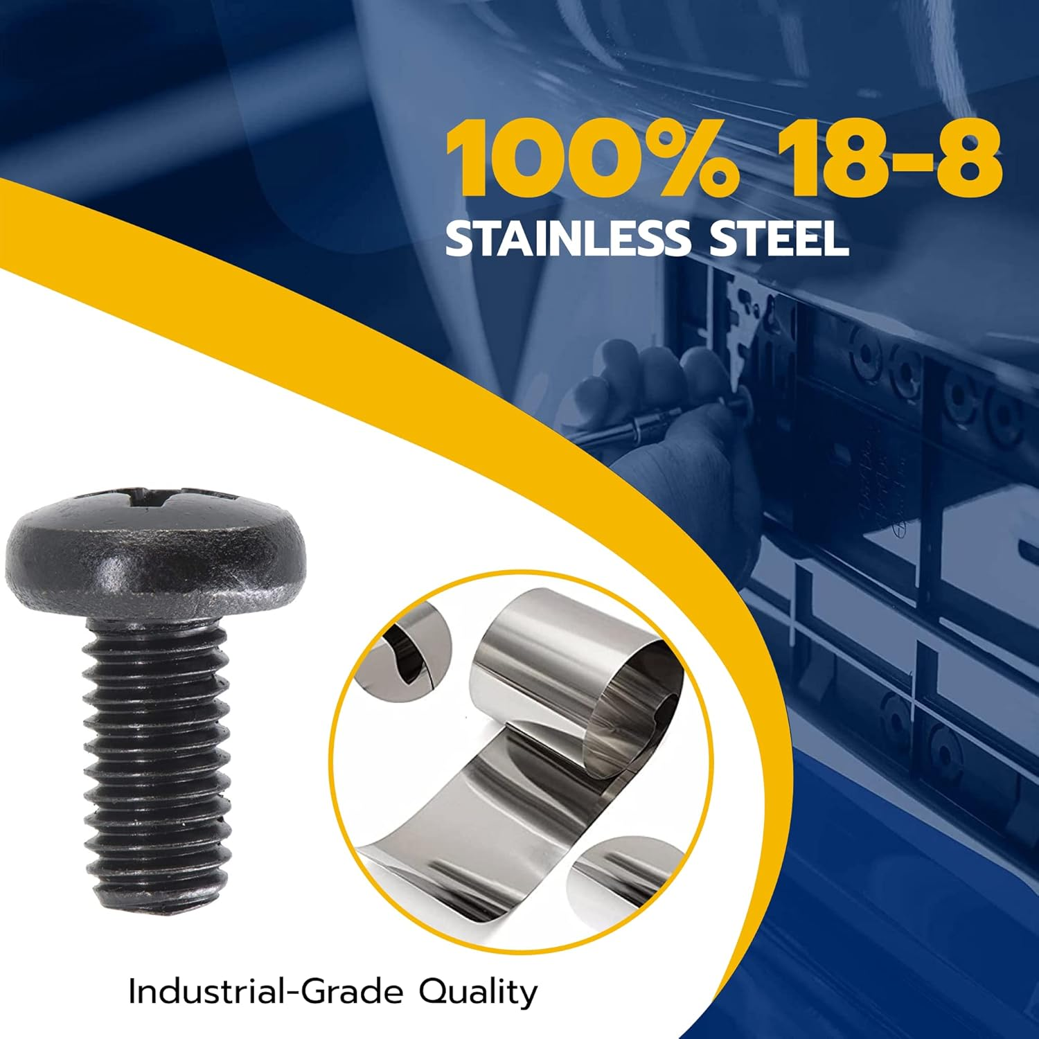 Makers Bolt Black License Plate Screws for Audi and VW, Phillips Machine Pan Head 18-8, Stainless Steel, M6-1.0 X 10 Mm (Pack of 4) image number 5