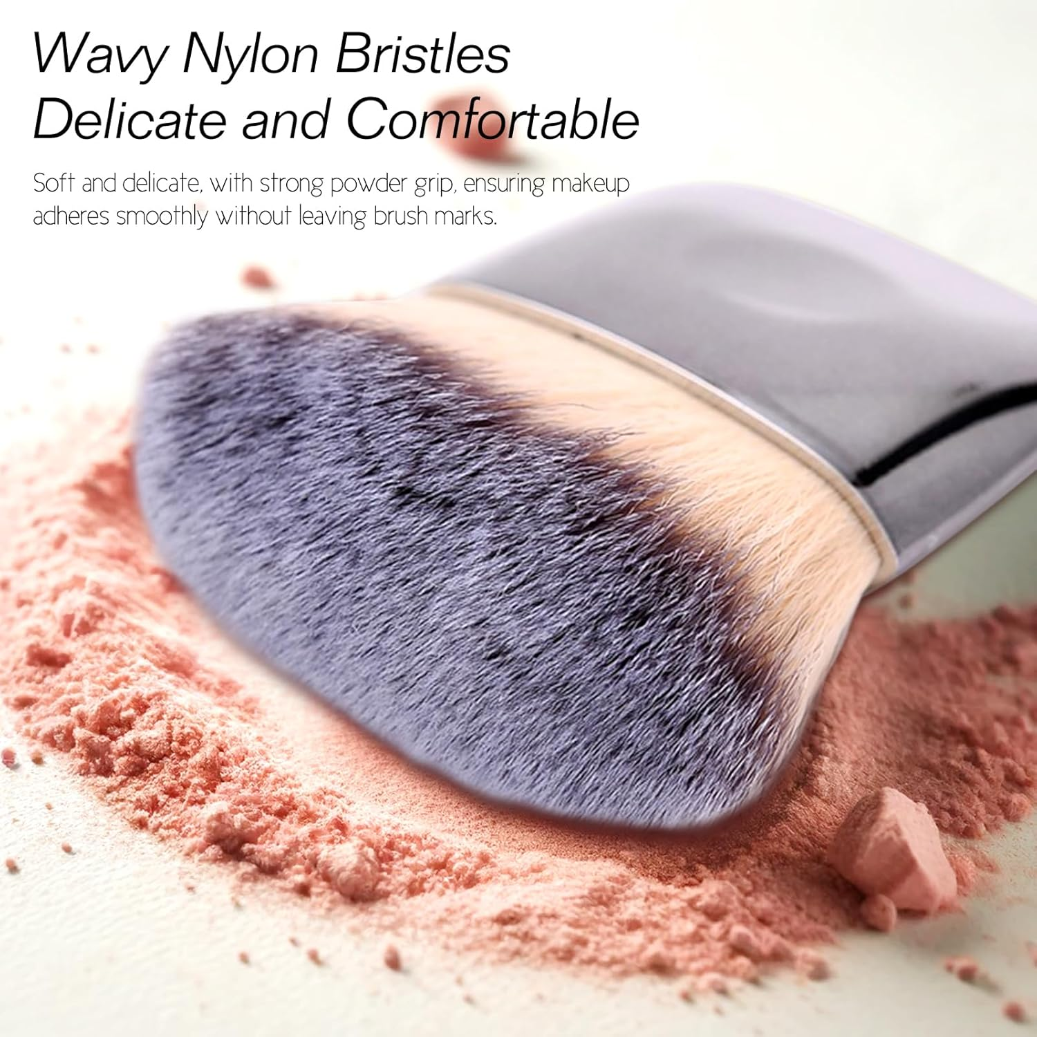 Jaasuee Makeup Brushes Set, Mini Multi-Functional Loose Powder and Blush Brush, Portable Soft Hair Beauty Tool (Silver) image number 5