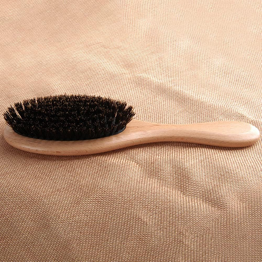 RAYWE Natural Boar Bristle Hair Brush Wooden Paddle Hairbrush Detangling Hairbrush image number 4