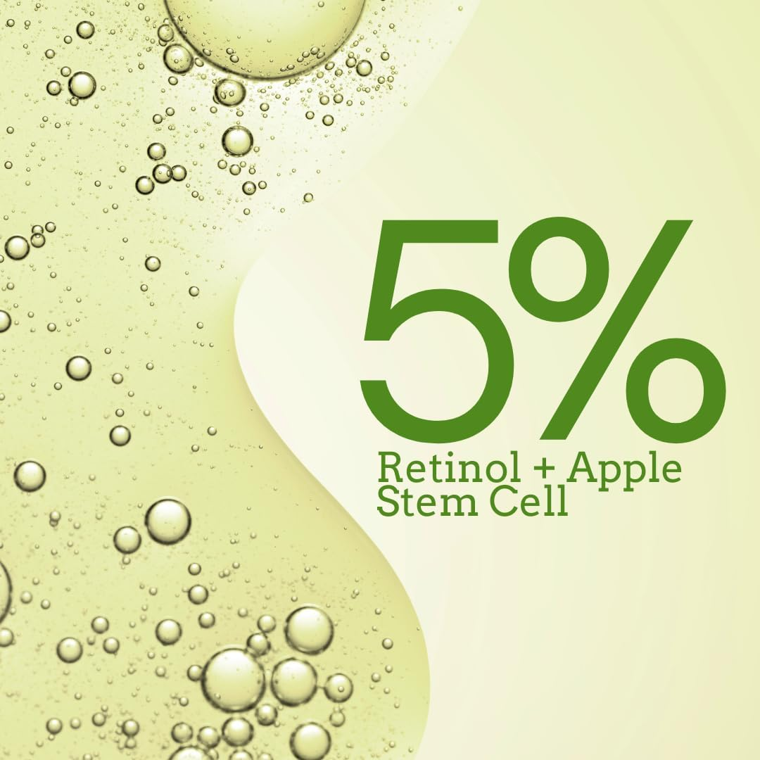 Ammuri 24-Hour Retinol Serum 5% + Apple Stem Cell Rejuvenating Face Serum with Vitamin C for Anti-Aging, Hyperpigmentation, Mature Skin Wrinkles, Dark Spots & Glowing Skin &ndash; 30Ml image number 3