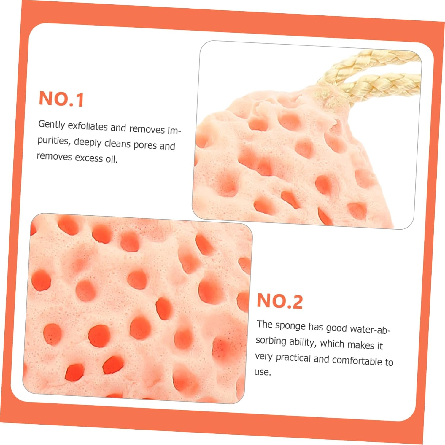 COMPUKAS 3Pcs Portable Face Wash Sponges Pulp Facial Cleaning Sponge for Face Skin Exfoliation image number 6