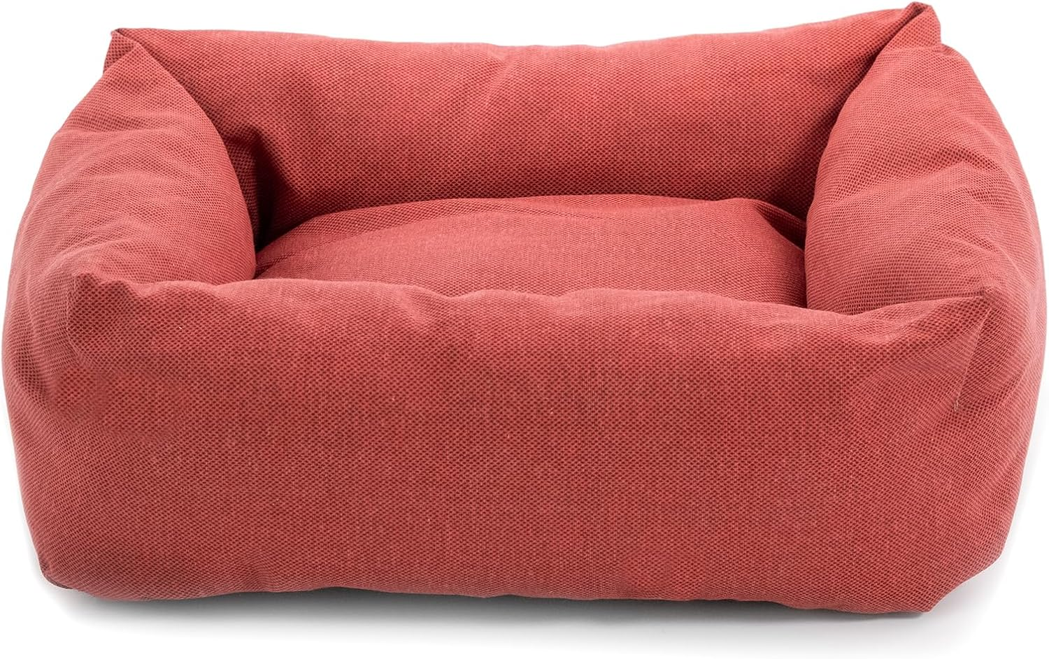 Record - Single Cotton Dog and Cat Bed in Red, 60 X 45 X 15H Cm Padded Bed for Pets Quick Drying, Soft and Cozy. Rectangular Cushion for Dogs and Cats image number 1