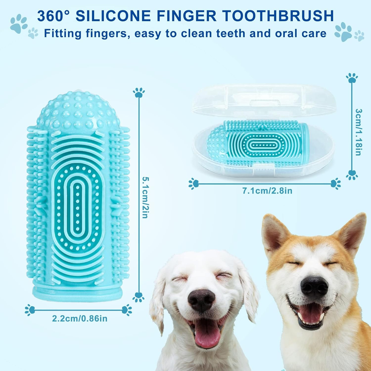 ZANZER Toothbrush Dog Tooth Brushing Kit 4Pack Dog Finger Toothbrush for Dog Teeth Cleaning&Dog Dental Care,Cat Toothbrush Dog Tooth Brush Puppy Toothbrush Pet Toothbrush