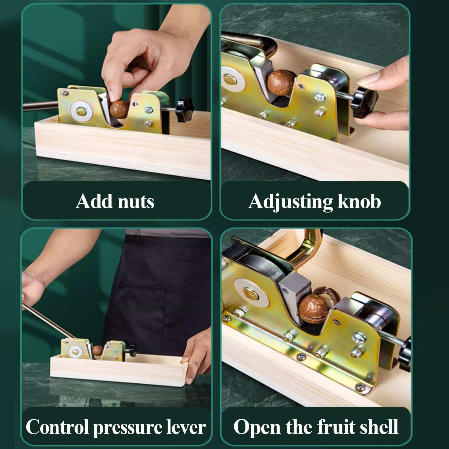 Yotsuba Nutcracker, Chestnut Opener Heavy Duty Adjustable Nutcracker Tongs, Walnut Cracker Plier Opener for Macadamia Walnuts Chestnuts Pecans Hazelnuts Almonds image number 5