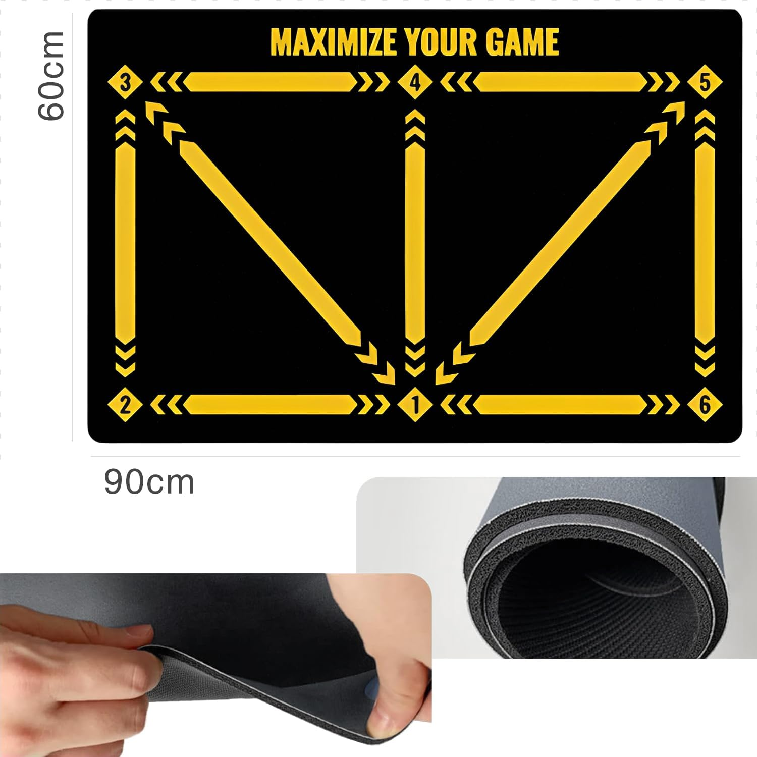 Pro Football Training Mat 90X60Cm with Non-Slip Base & Grip Socks | Portable Soccer Practice Mat for Ball Control, Footwork Drills Indoor Outdoor image number 2