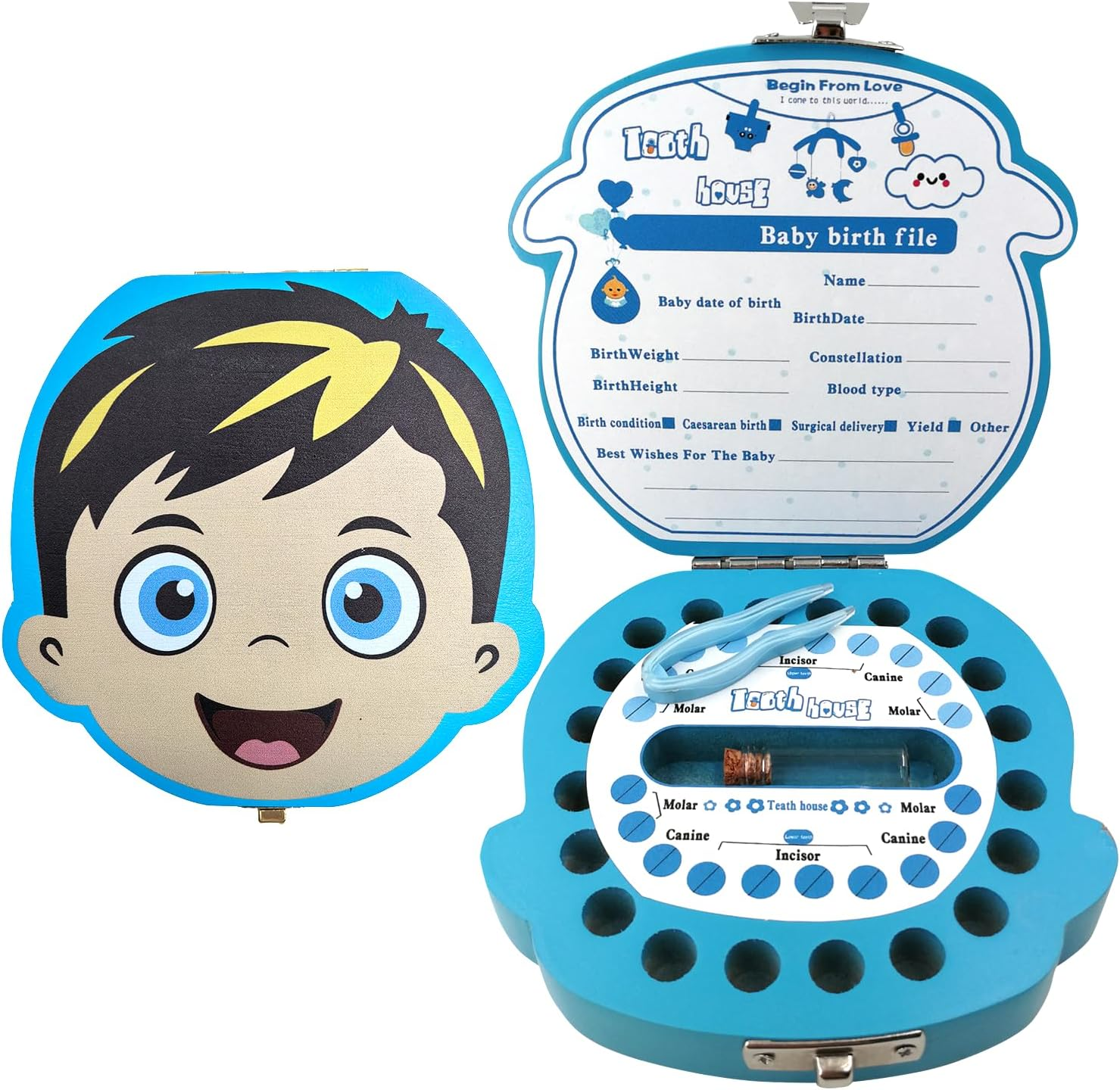 PAMBO Baby Tooth Fairy Keepsake Box | Child Tooth Saver & Holder Gift Box for Girls