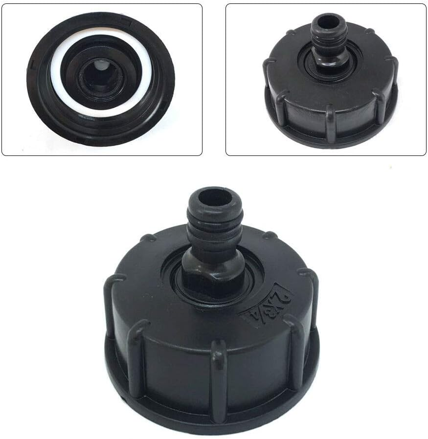 IBC Tank Adapter Plastic Hose Faucet Connector S60X6 Coarse Thread Cap to 3/4" Water Butt Faucet Adapter for IBC Tone Valve image number 1