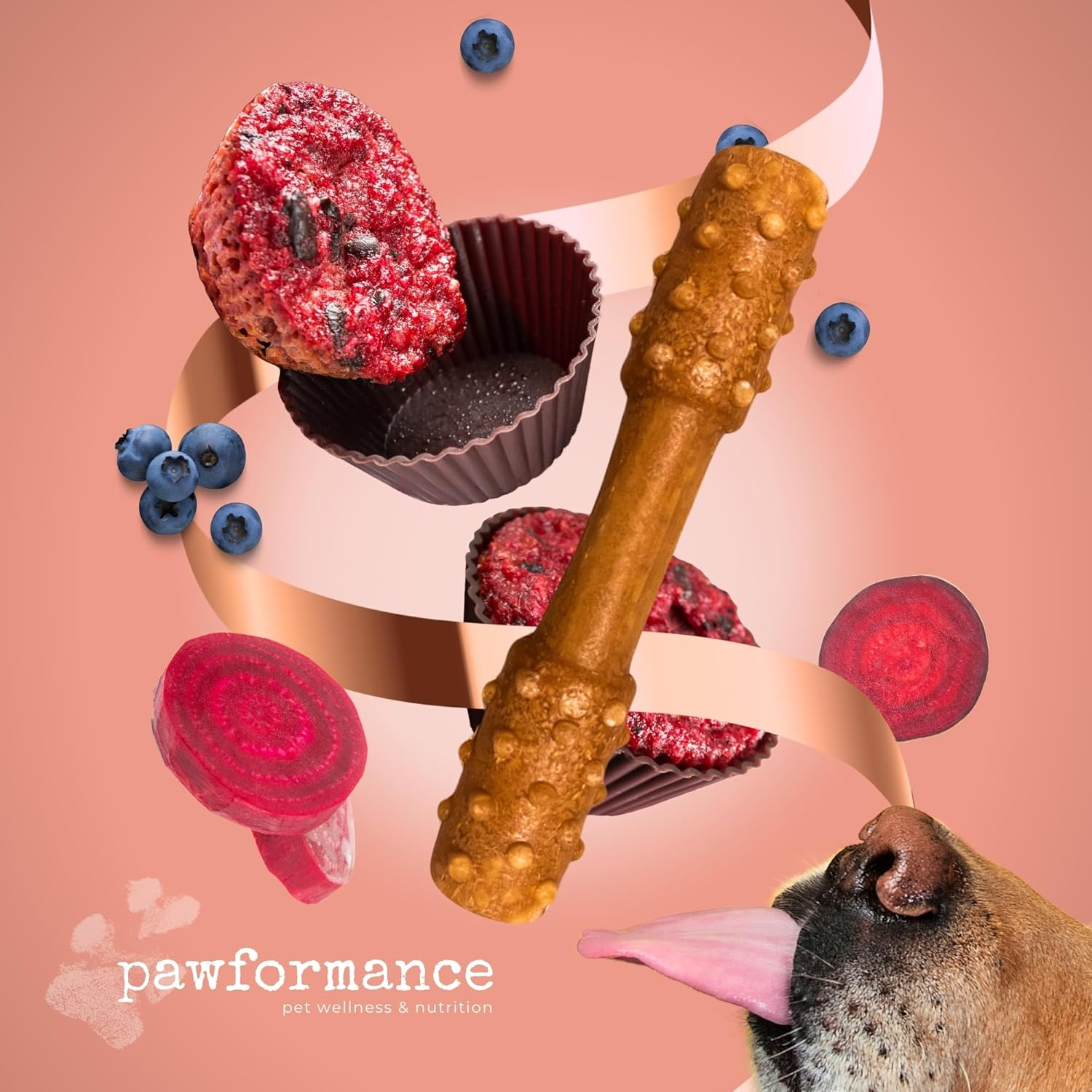 PAWFORMANCE Superfood with Postbiotics Dental Treats Dumbbell Sticks Chews 1.12Kg Bulk Value Pack 57 Dumbbells image number 5