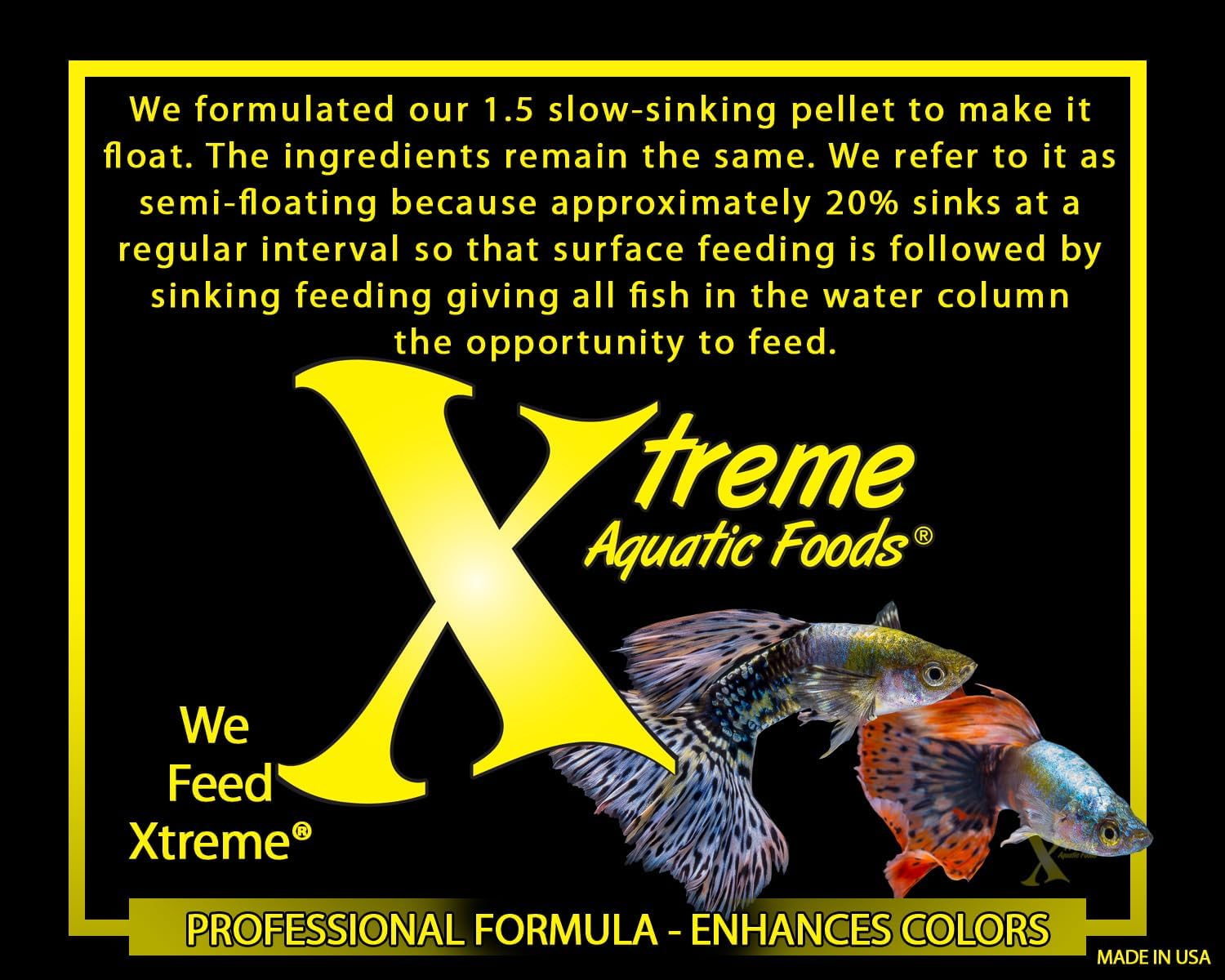 Xtreme Aquatic Foods Nice Naturally Intense Color Enhancer 1.5Mm Semi-Floating Pellets Fish Food 142 Grams (5Oz) image number 6